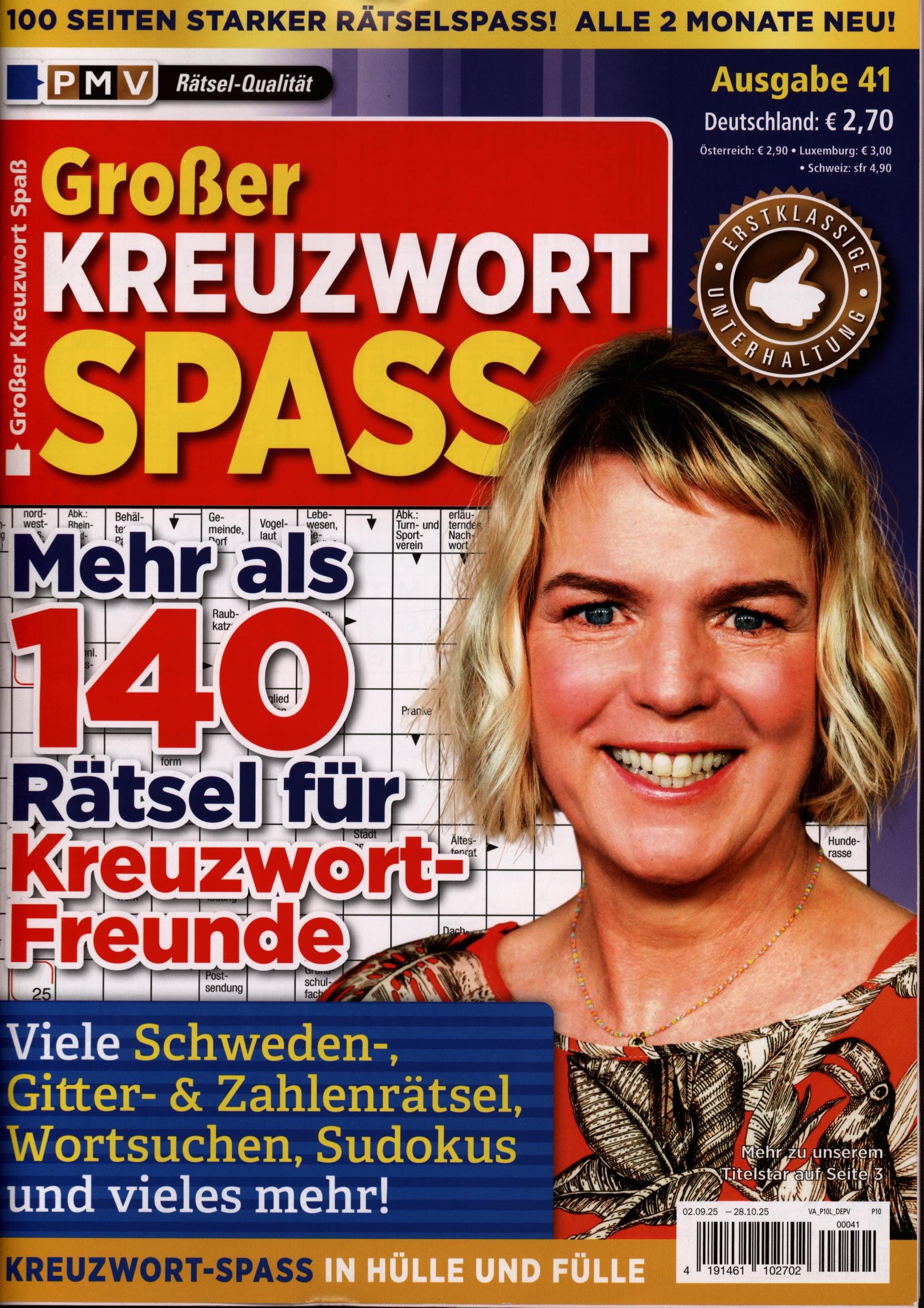 Großer Kreuzwort Spaß 41/2025