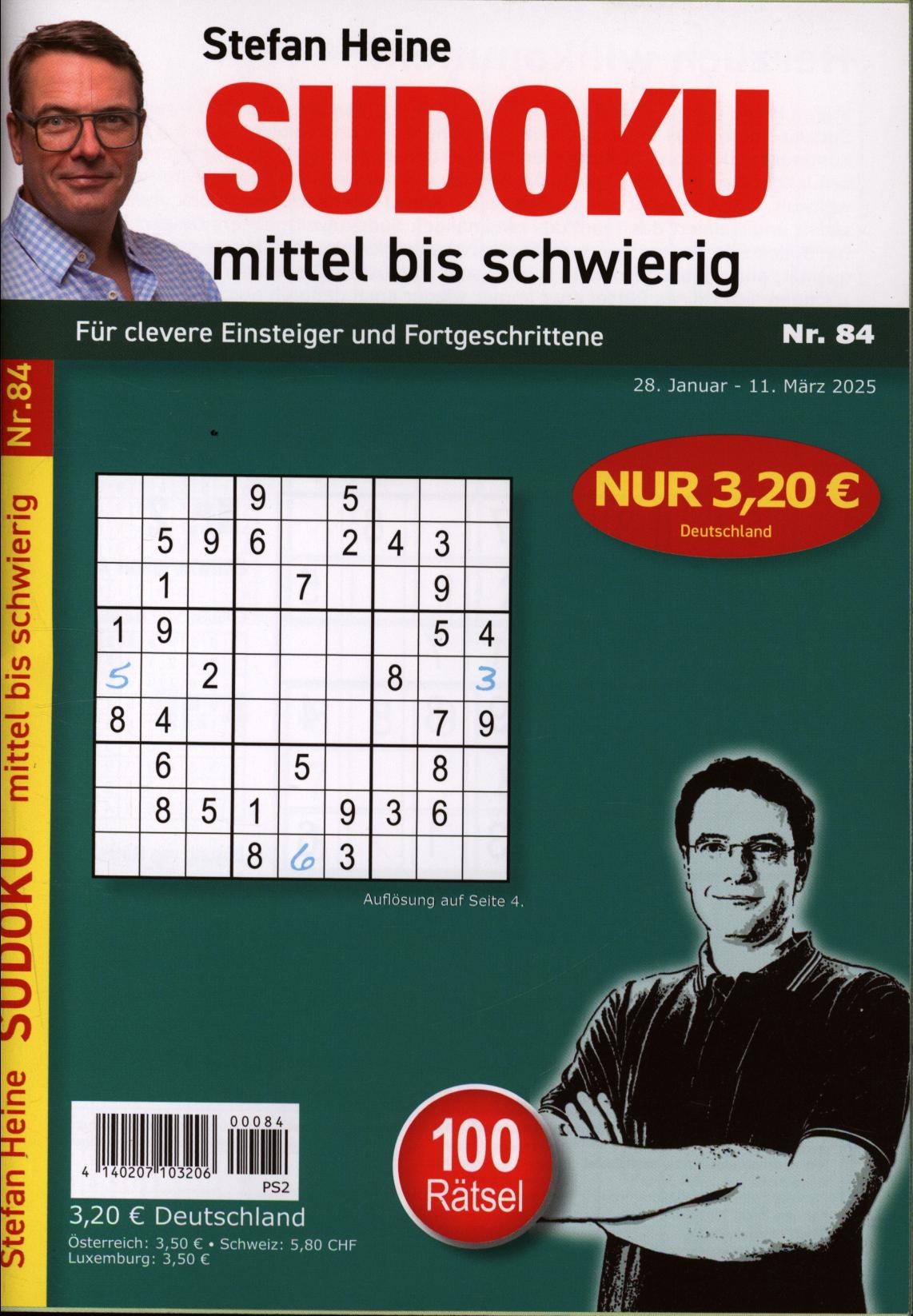 Sudoku mittel bis schwierig 84/2025