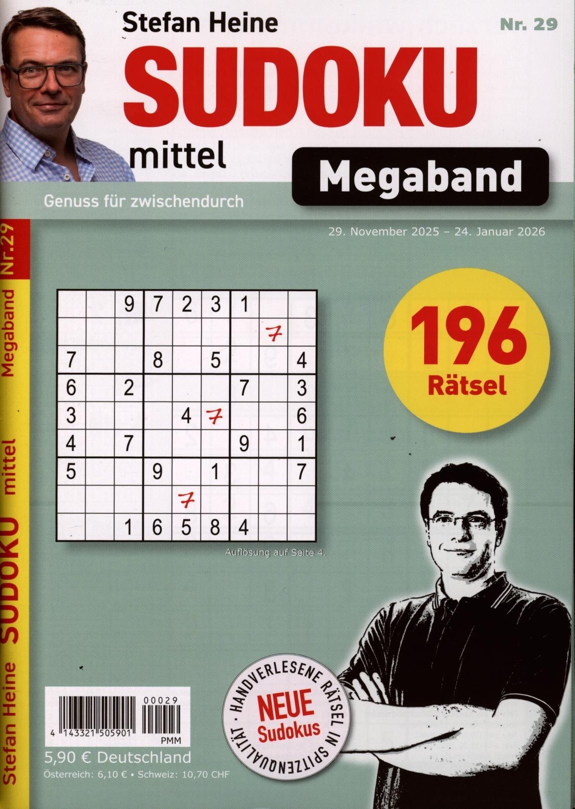 Sudoku mittel MEGABAND 29/2025