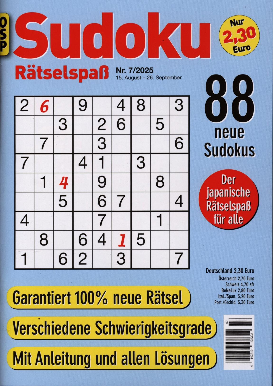 SUDOKU RÄTSELSPASS 7/2025
