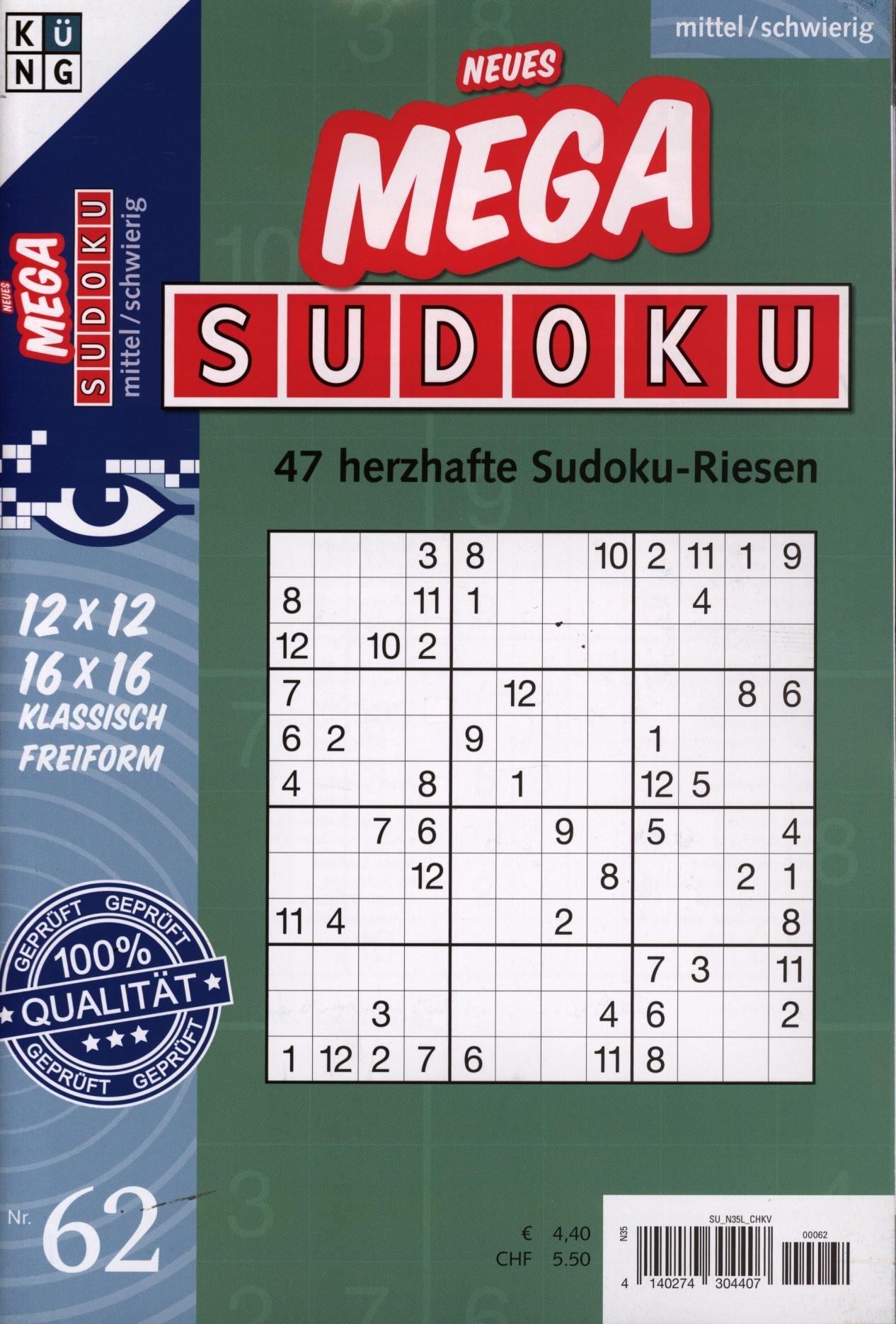 Neues Mega Sudoku 62/2025