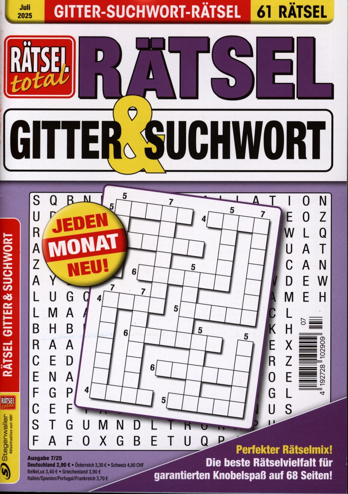 Rätsel total Gitter & Suchwort 7/2025