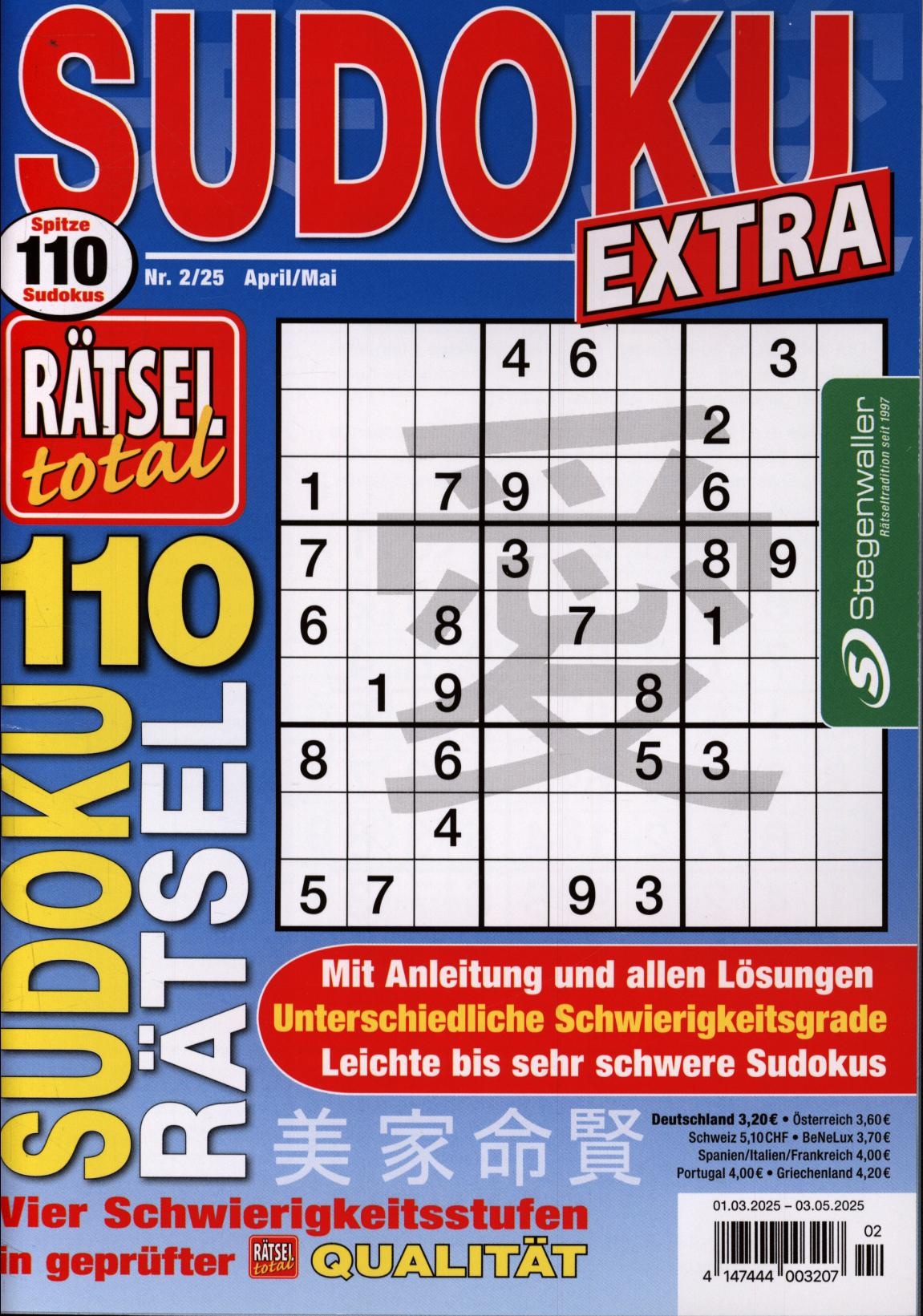 Rätsel total Extra Sudoku 2/2025