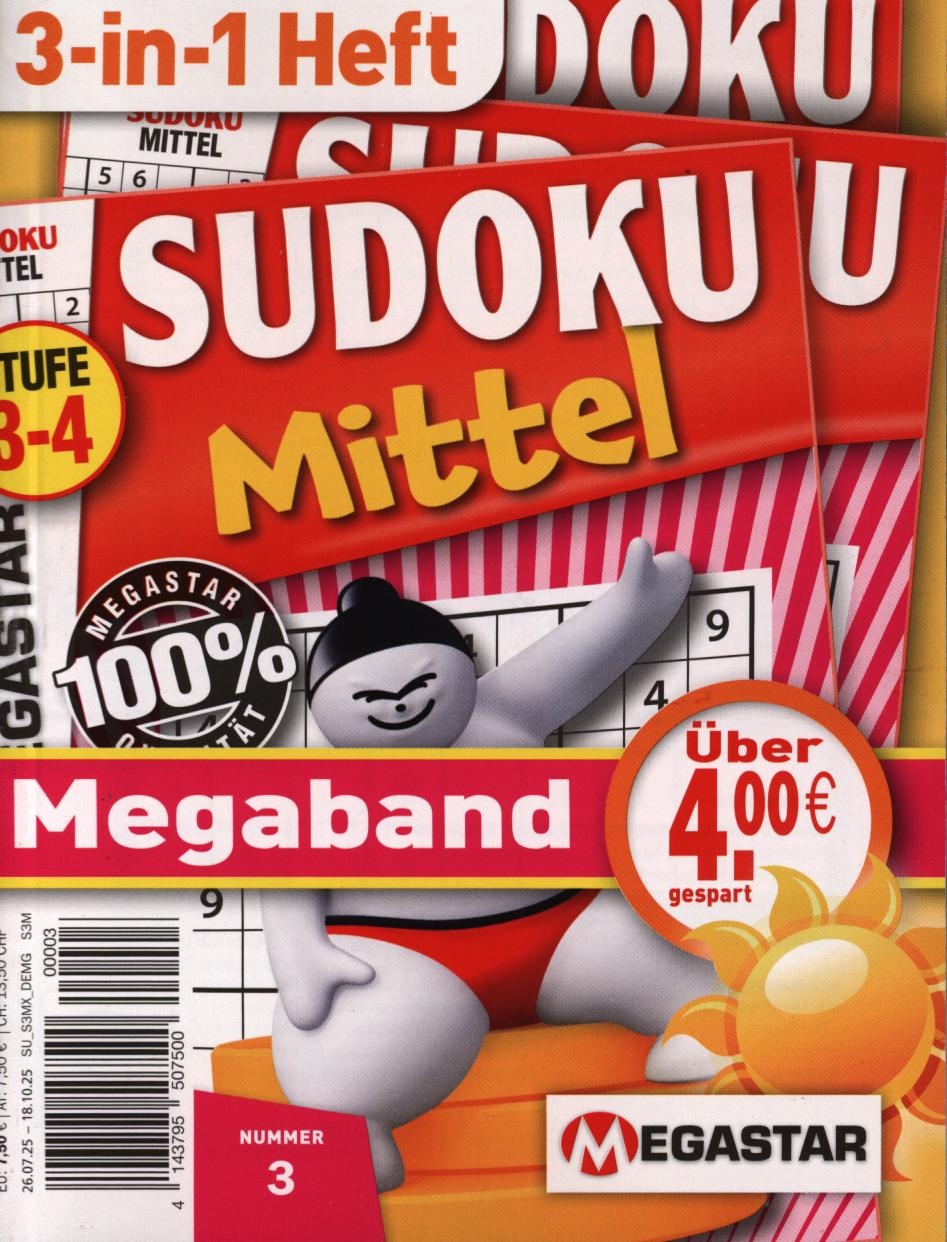 Sudoku Mittel Megaband 3in1 3/2025 Sudoku Mittel Megaband 3in1 3/2025