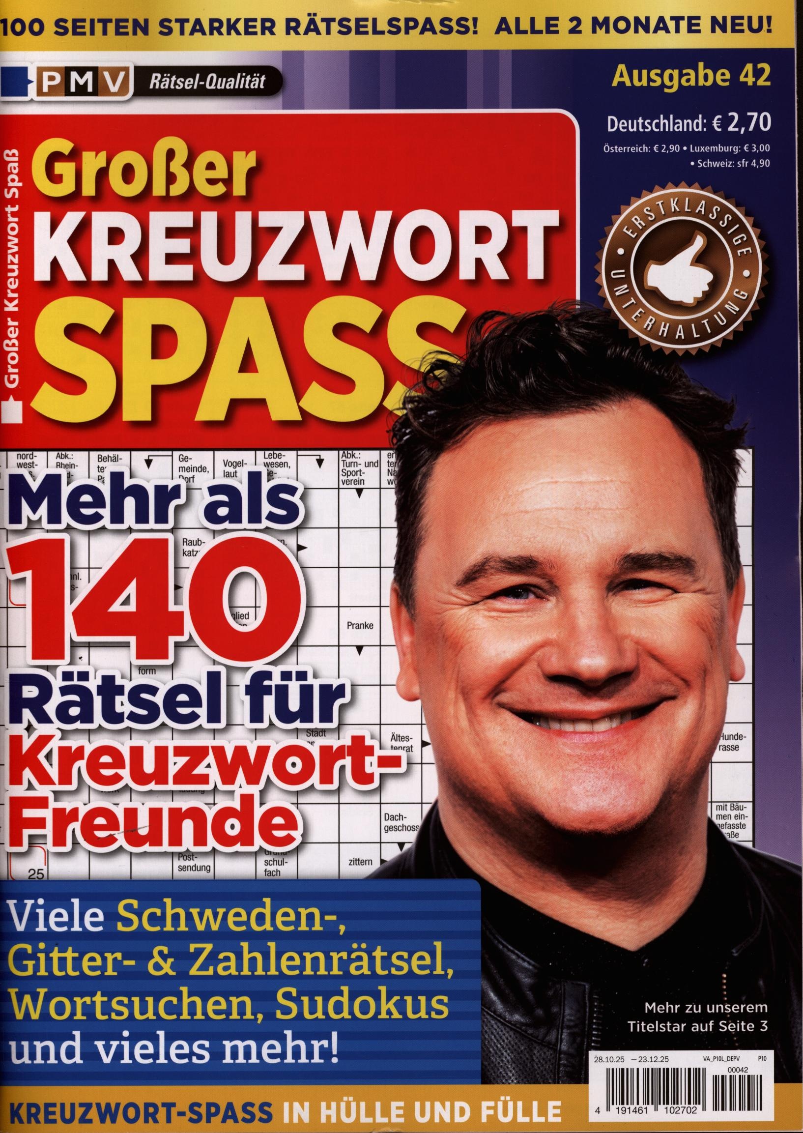 Großer Kreuzwort Spaß 42/2025 Großer Kreuzwort Spaß 42/2025