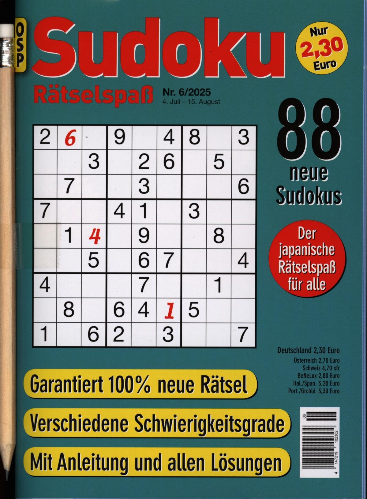 SUDOKU RÄTSELSPASS 6/2025