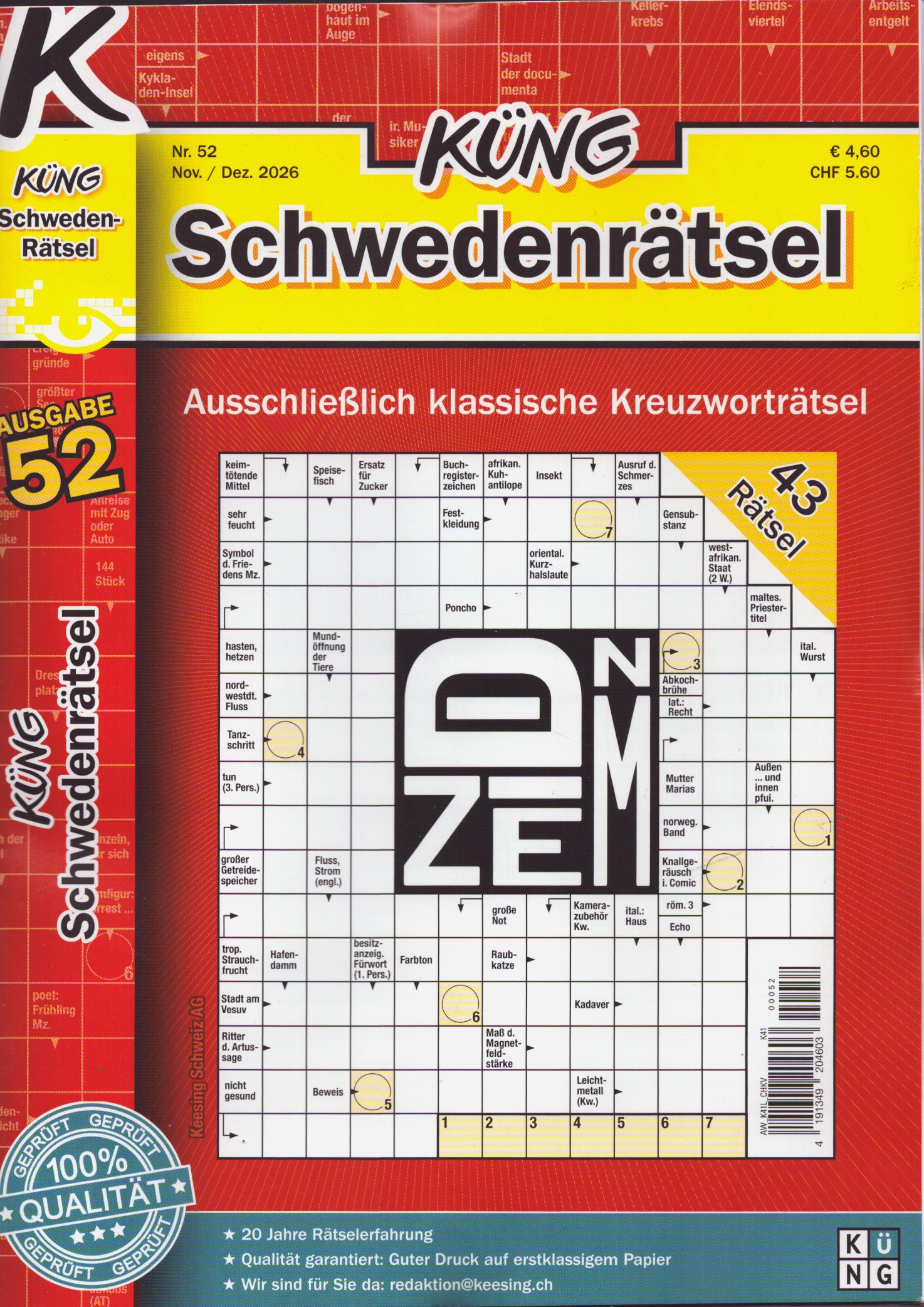 Küng Schwedenrätsel 52/2026