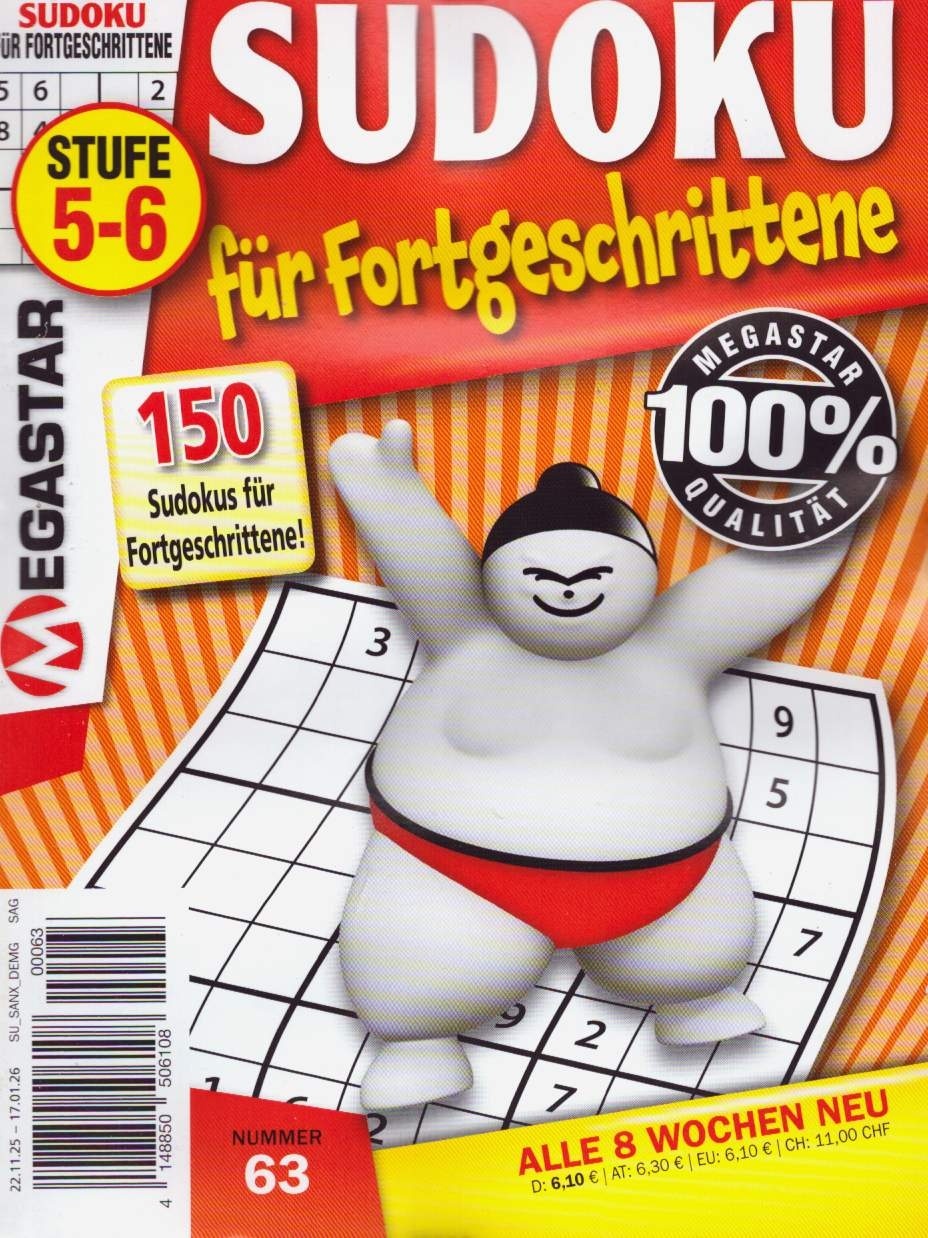 150 Sudoku f. Fortgeschrittene 63/2025