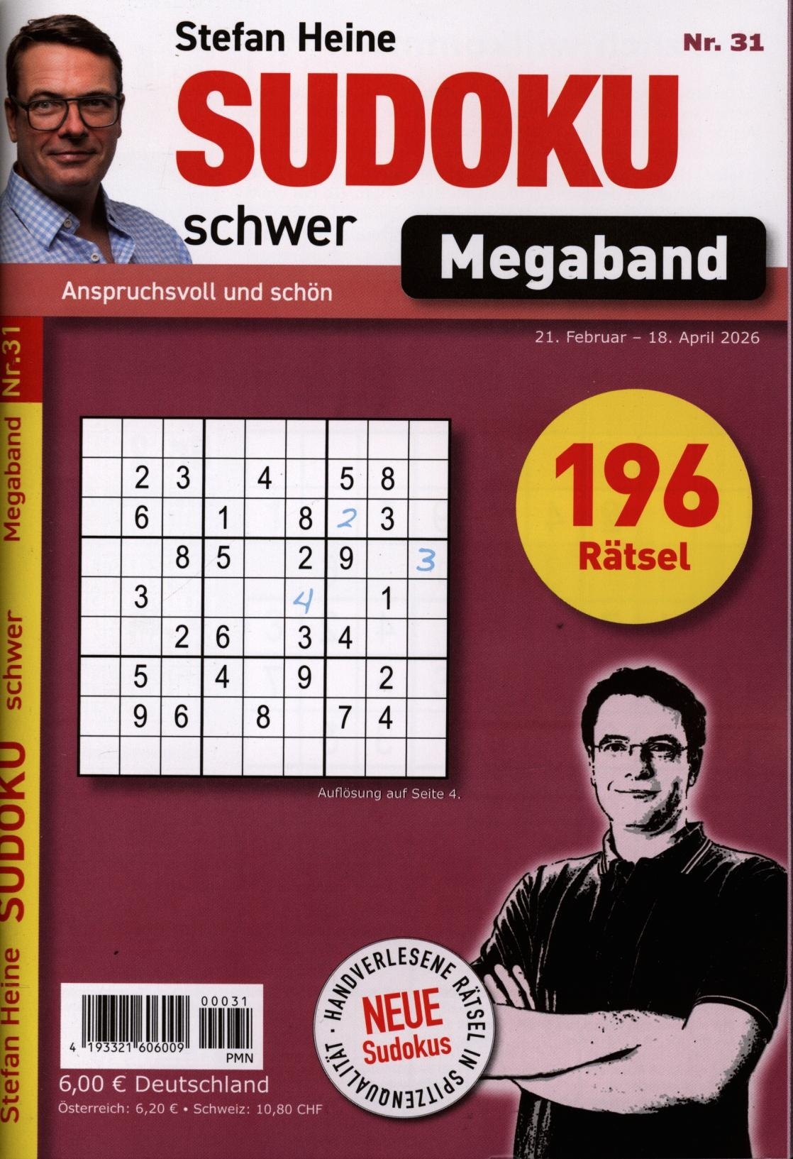Sudoku schwer MEGABAND 31/2026