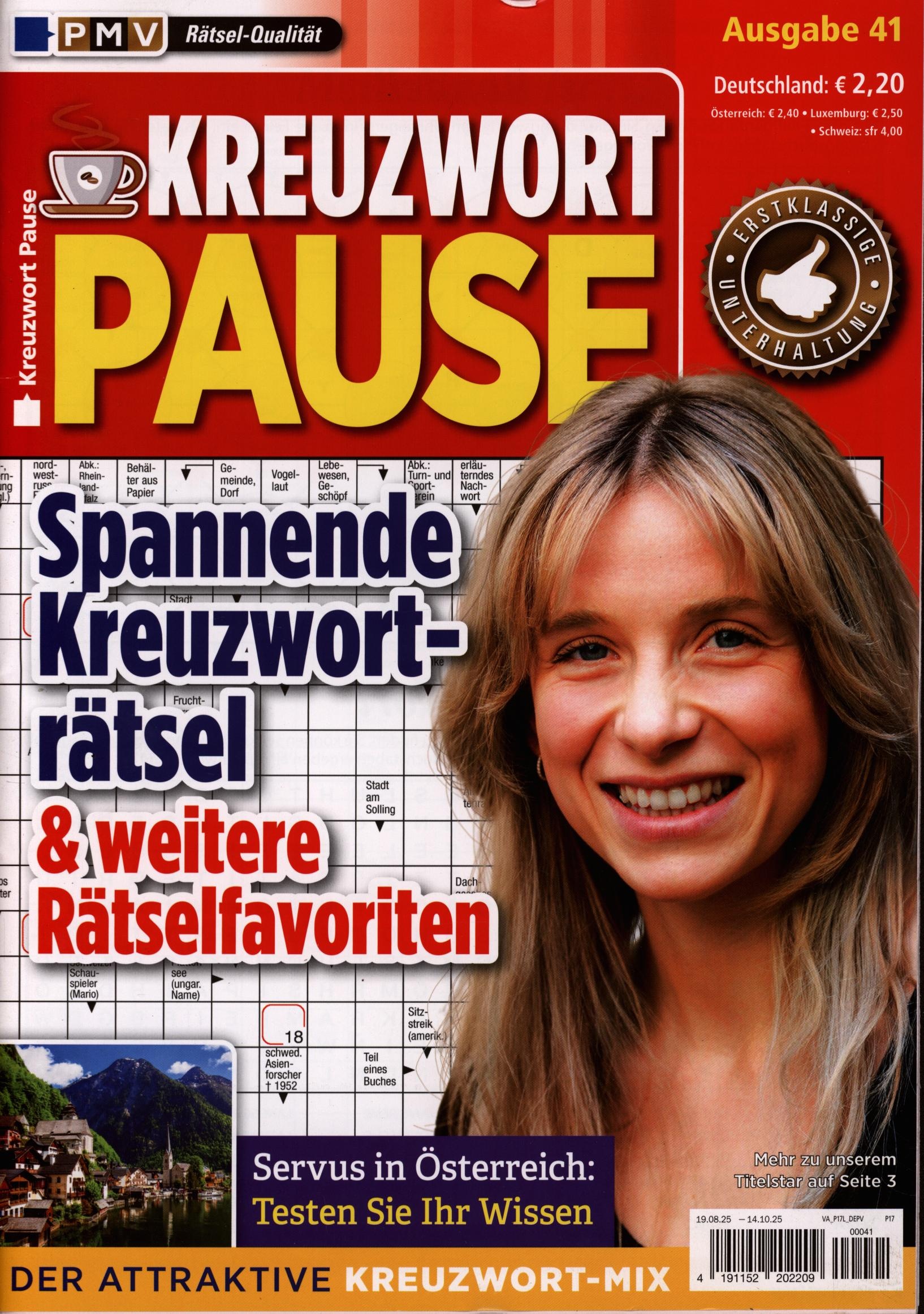 Kreuzwort Pause 41/2025