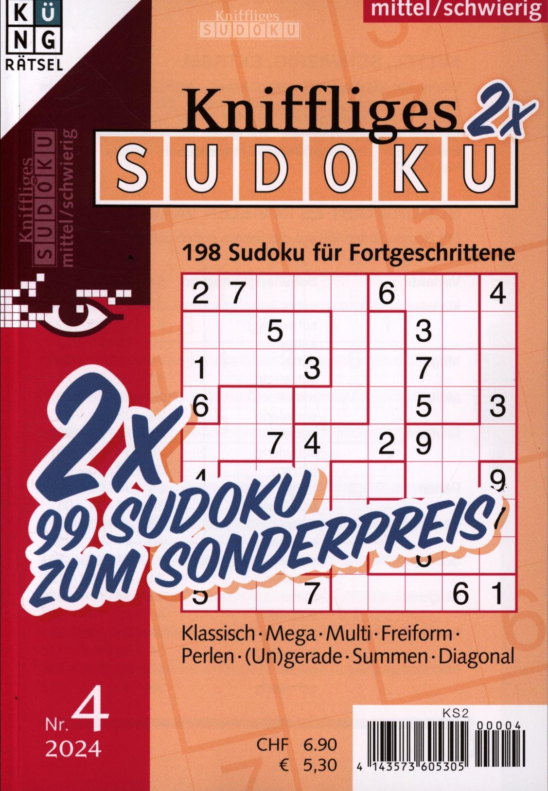Kniffliges Sudoku 2 x 4/2024