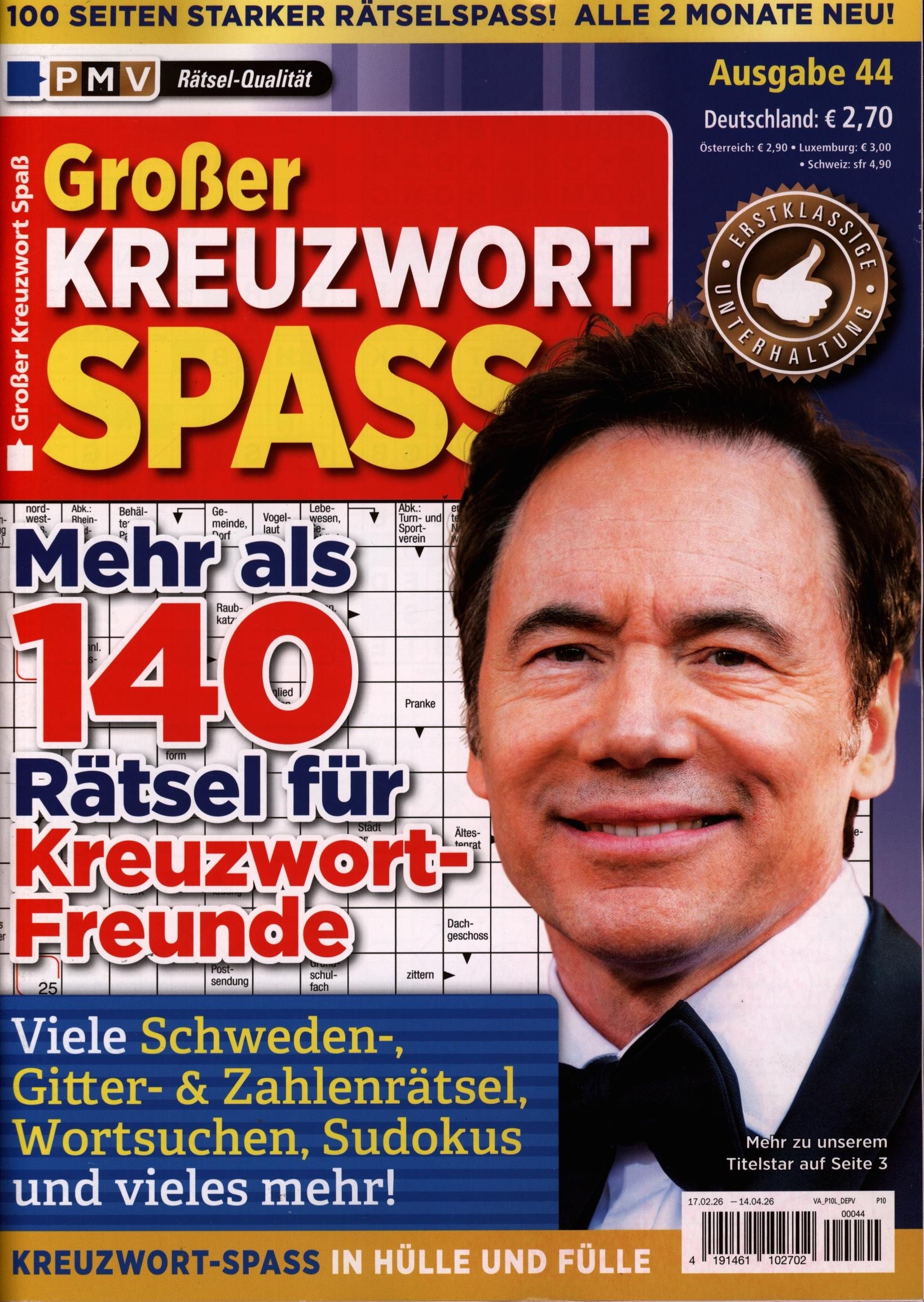 Großer Kreuzwort Spaß 44/2026