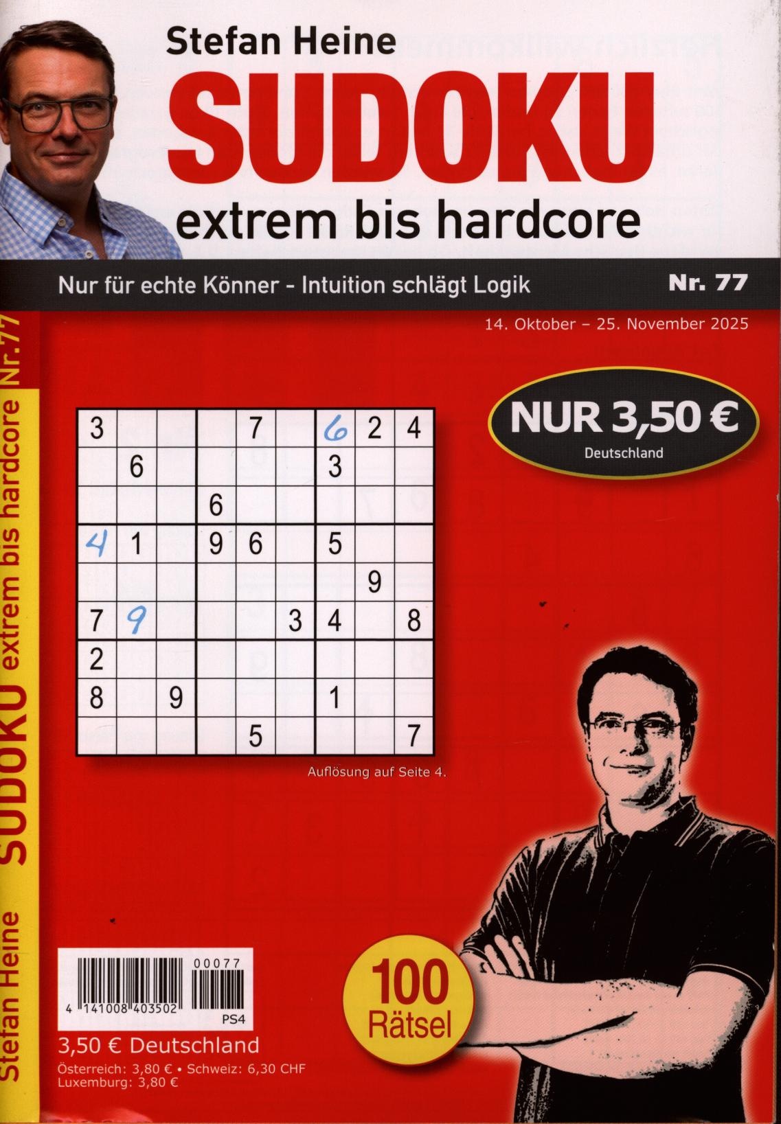 Sudoku extrem bis hardcore 77/2025