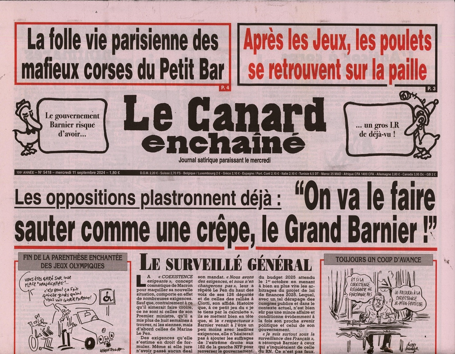 Le Canard enchaîné 5418/2024