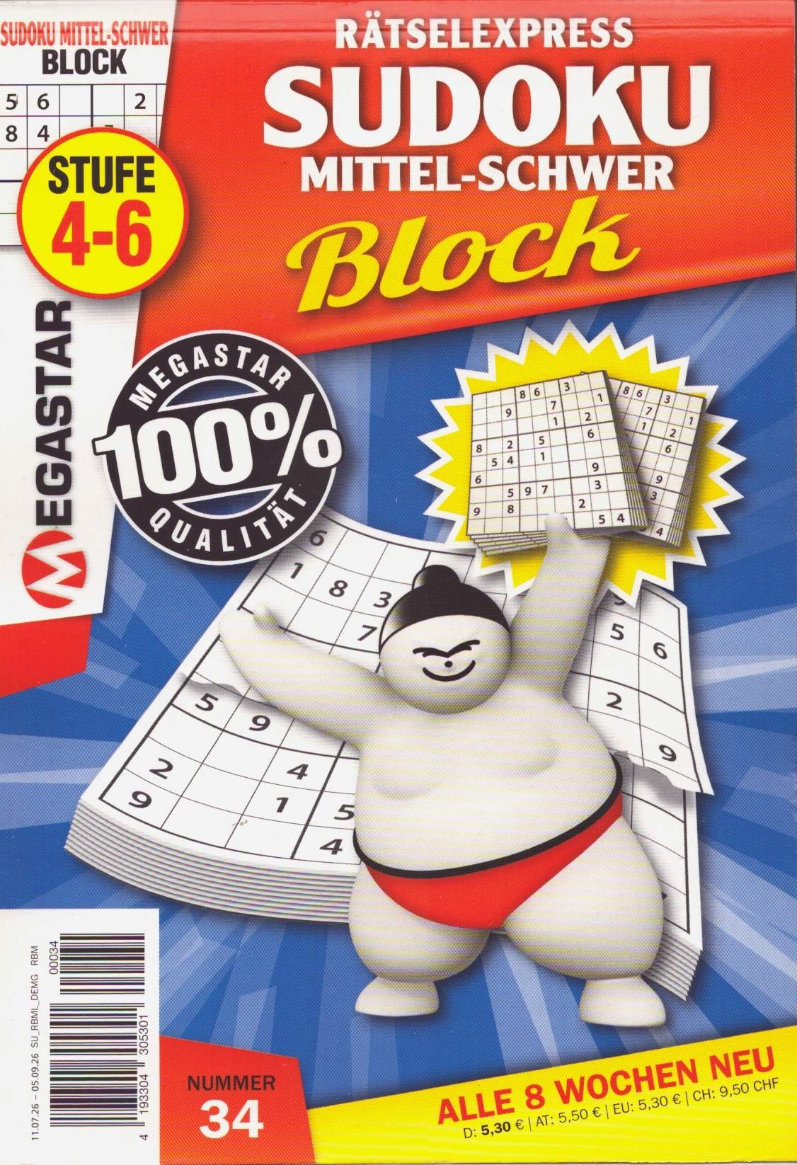 Sudoku Block mittel-schw. 34/2026