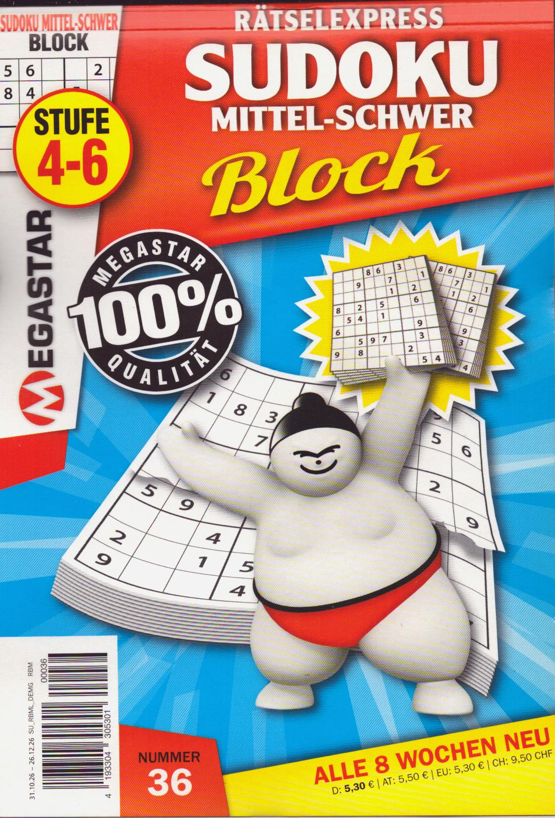 Sudoku Block mittel-schw. 36/2026