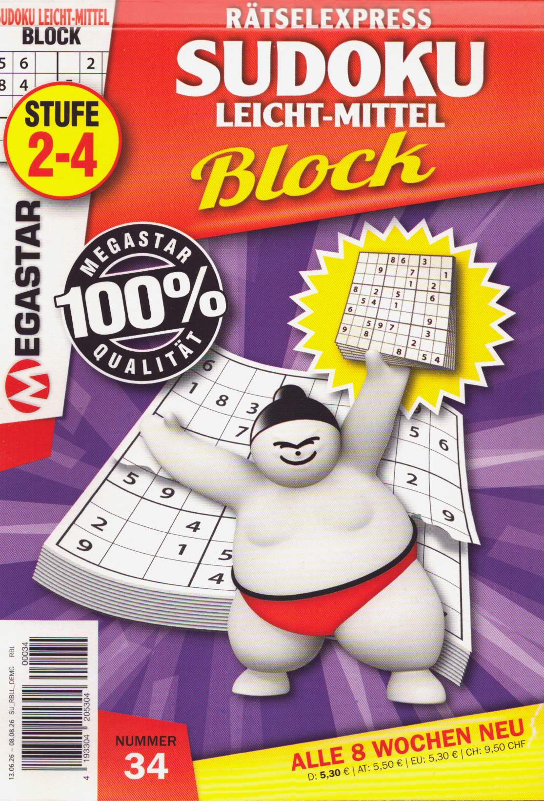 Sudoku Block leicht-mitt. 34/2026