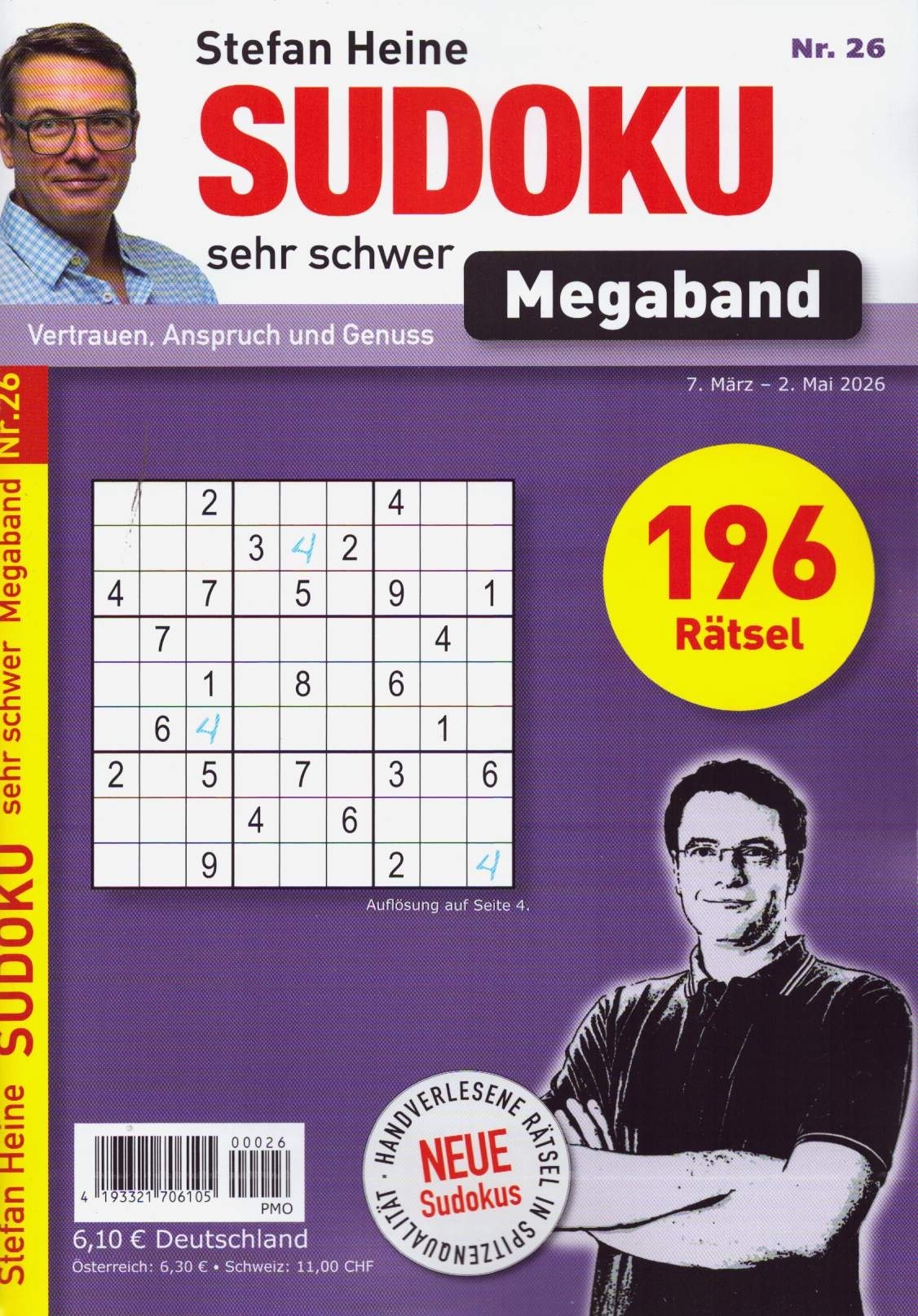 Sudoku sehr schwer MEGABAND 26/2026