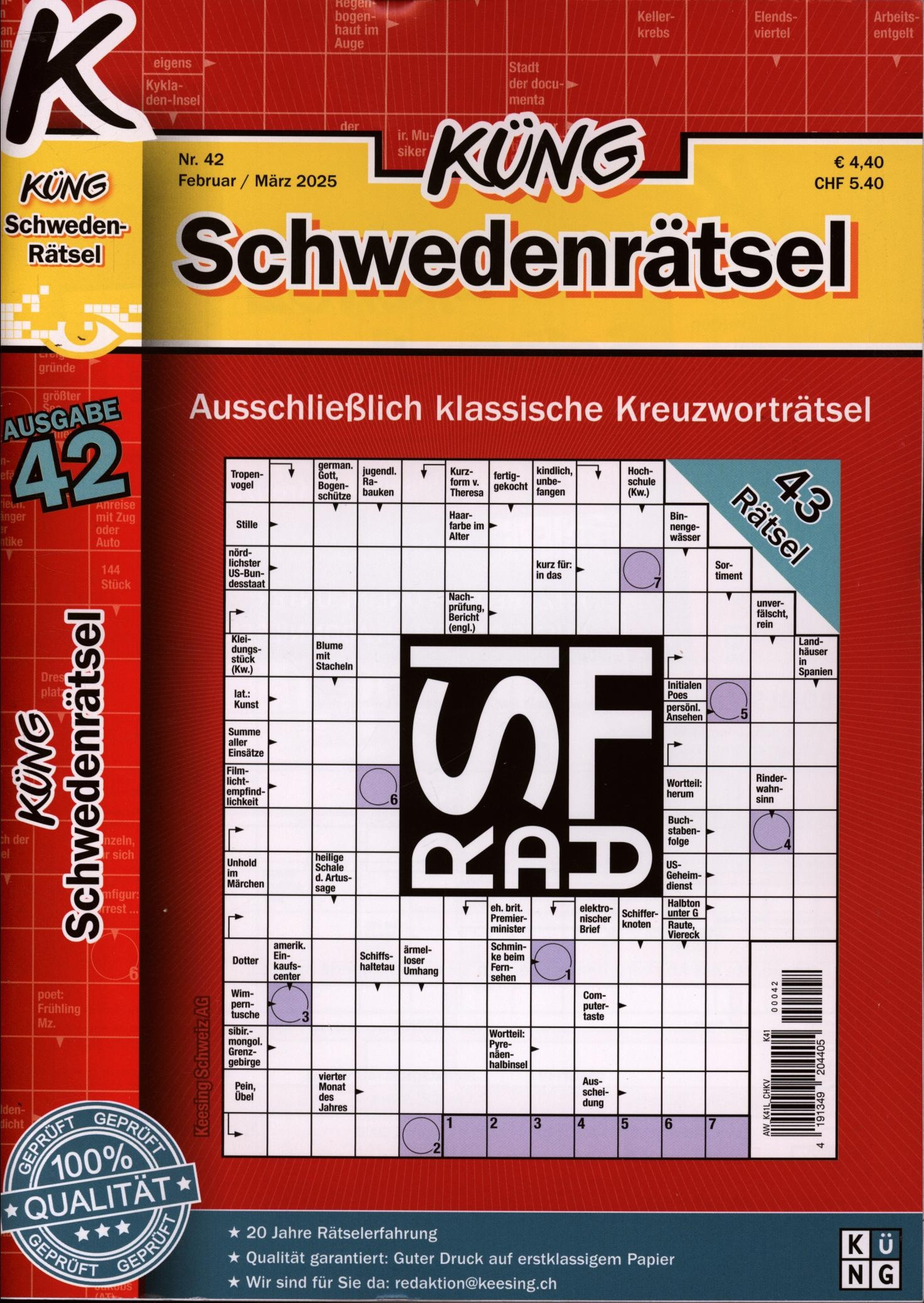 Küng Schwedenrätsel 42/2025