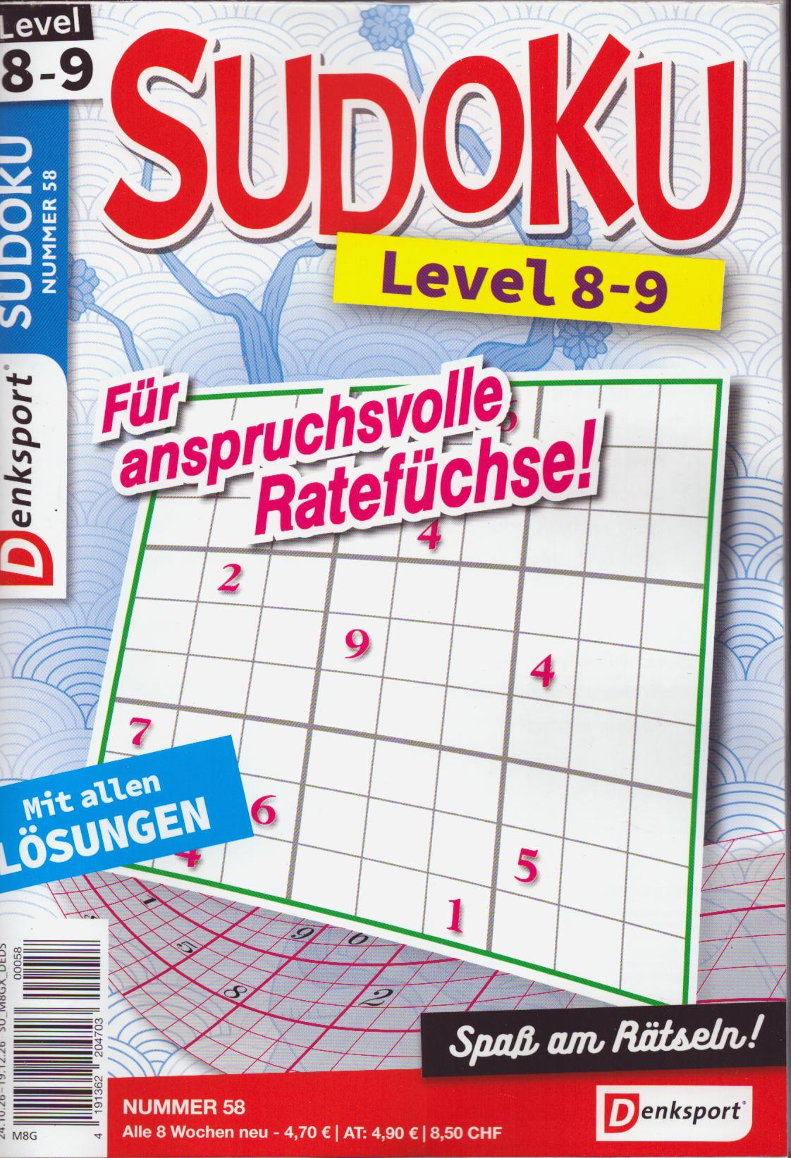 Denksport Sudoku Level 8-9 58/2026