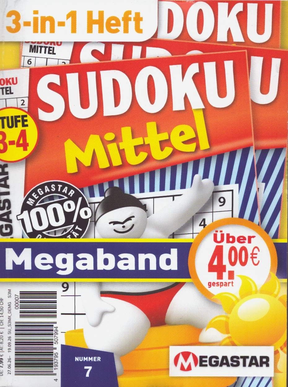 Sudoku Mittel Megaband 3in1 7/2026