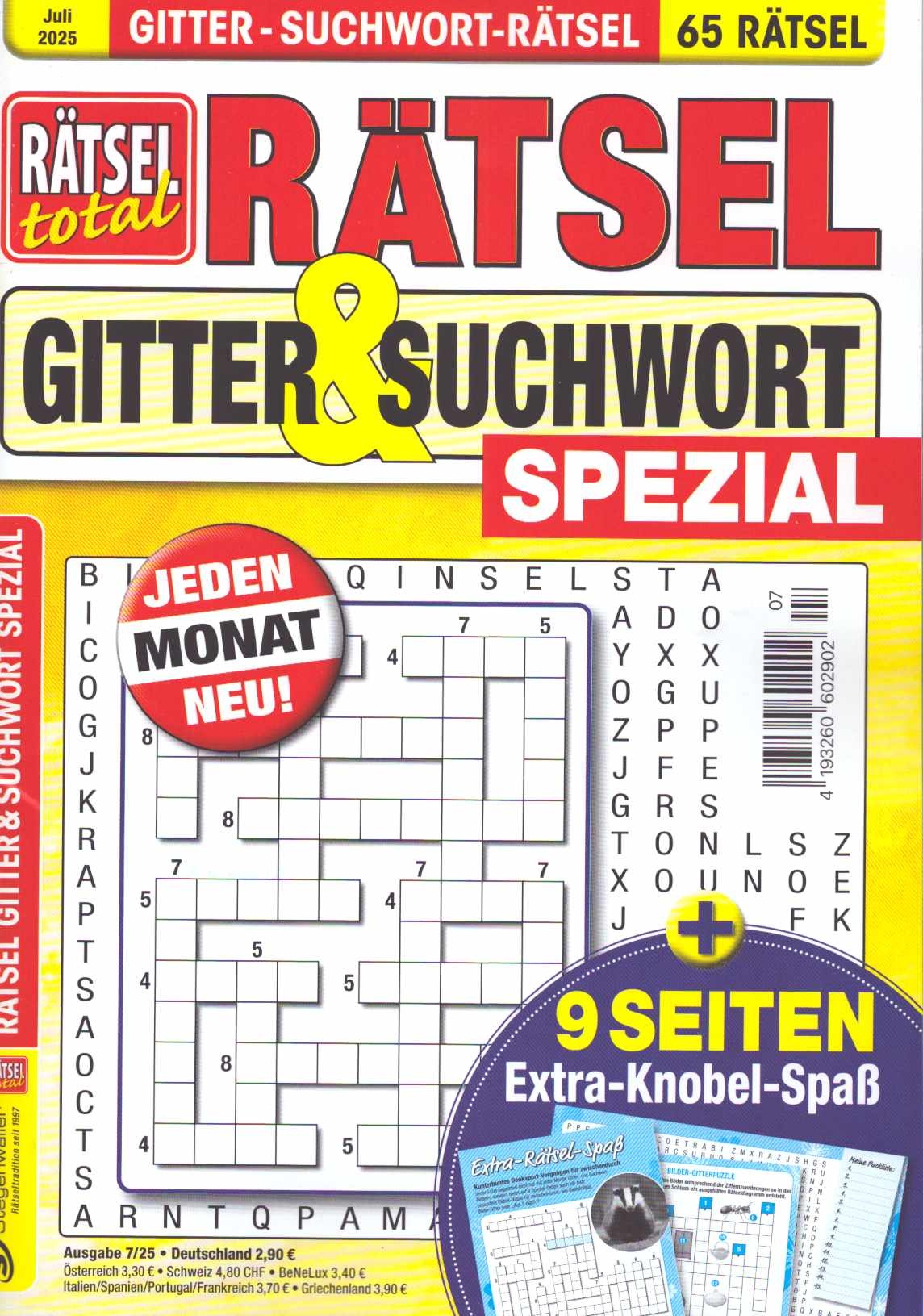 Rätsel total Gitter & Suchwort Spezial 7/2025