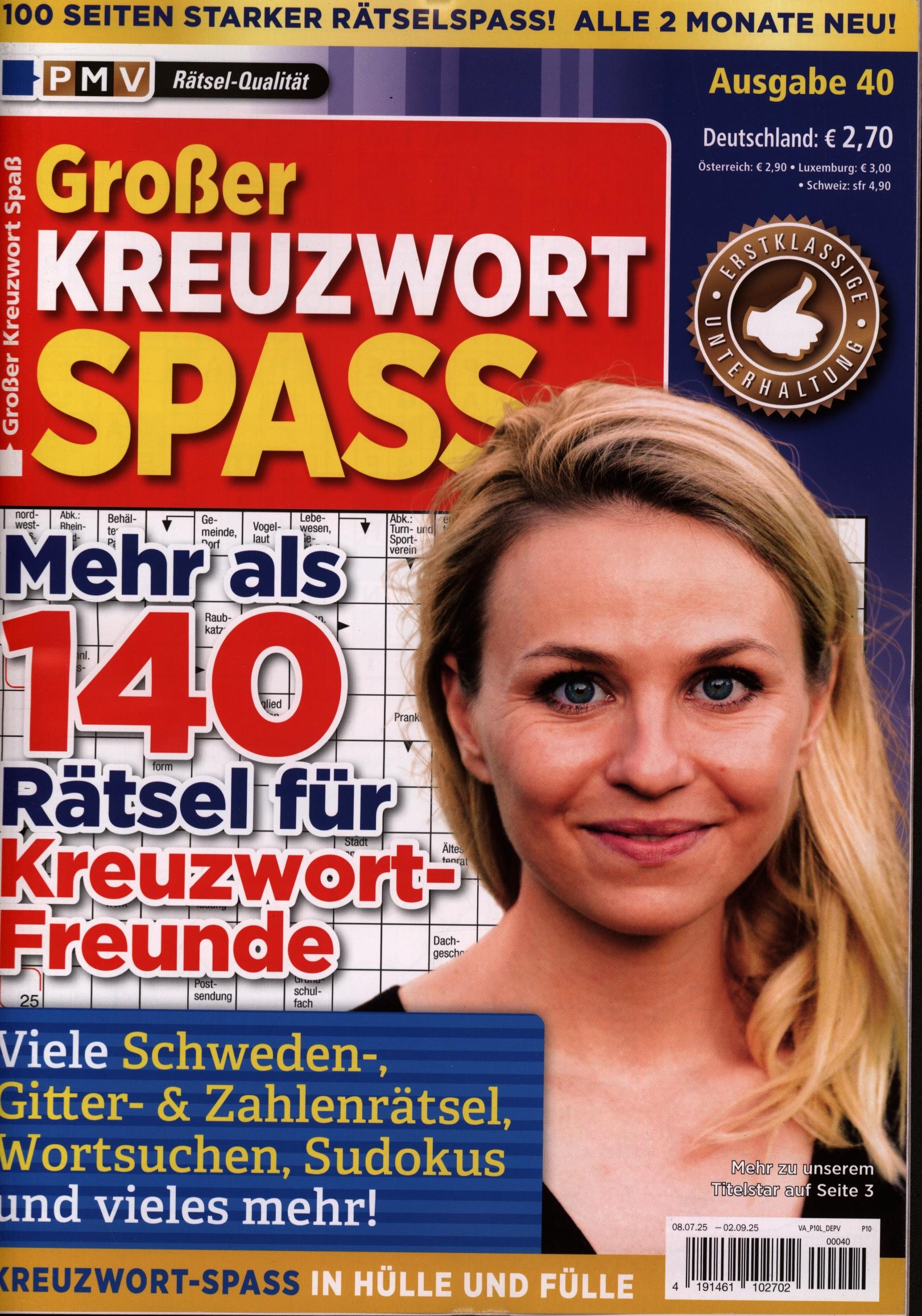 Großer Kreuzwort Spaß 40/2025