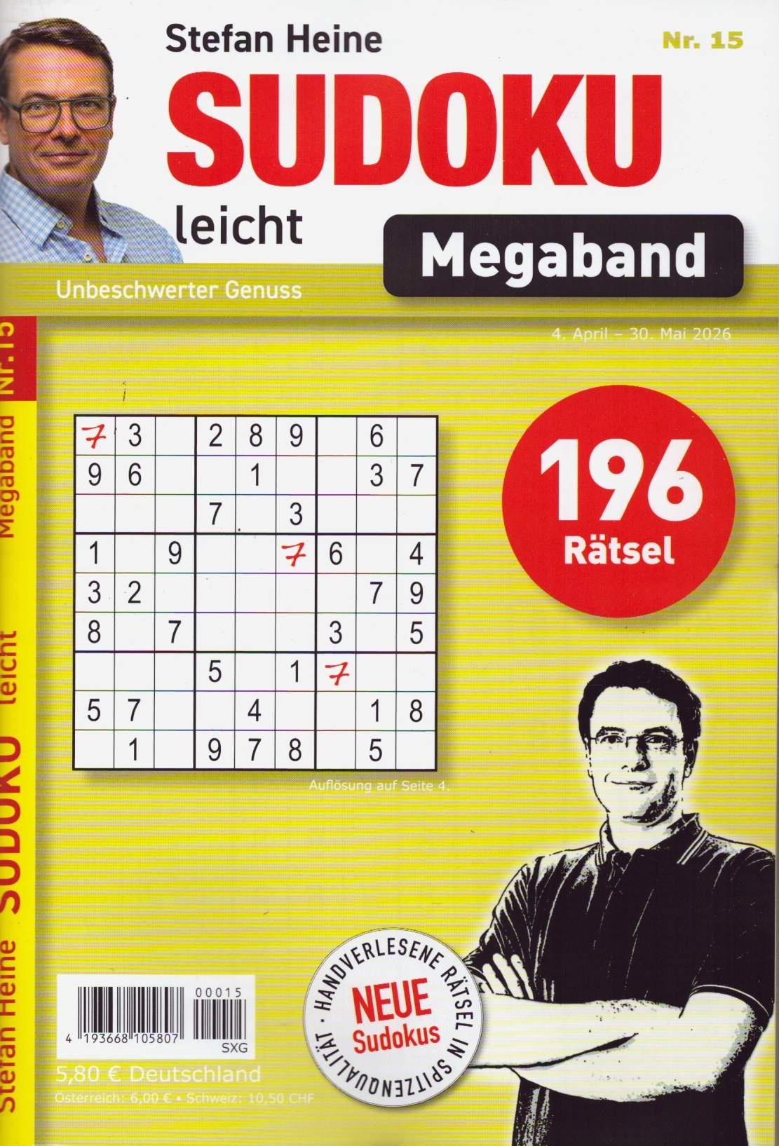 Sudoku leicht Megaband 15/2026