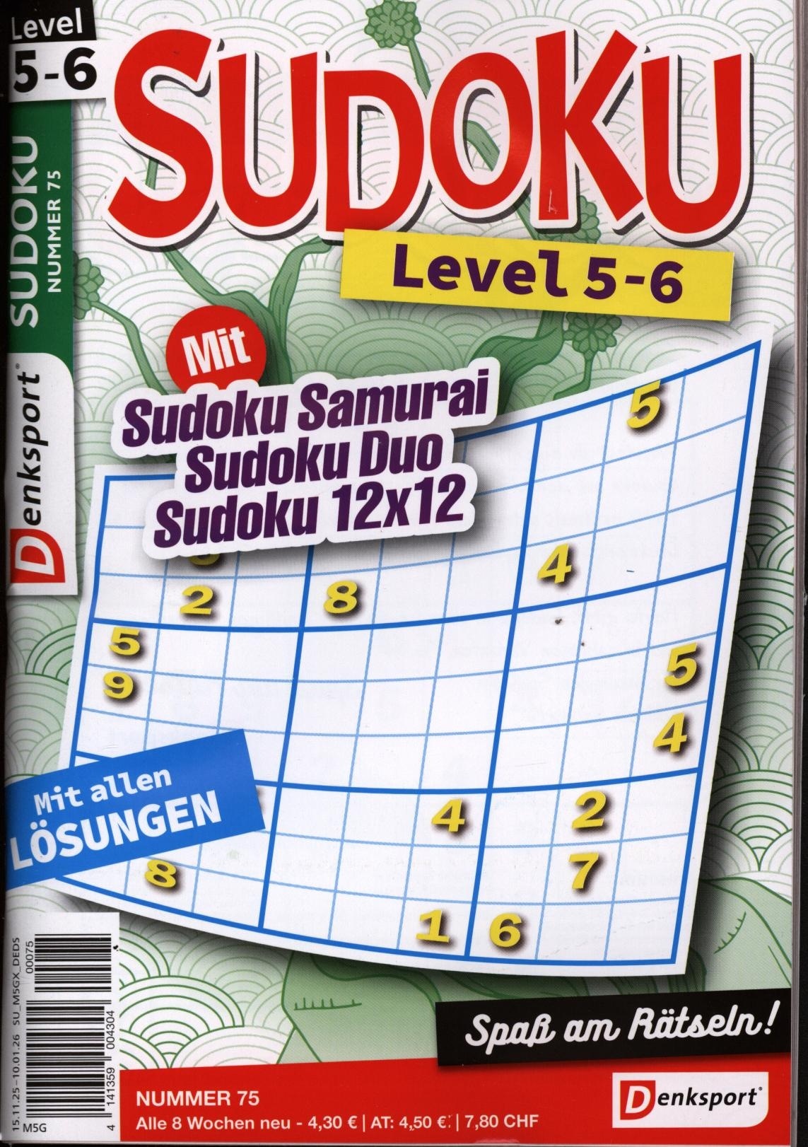 Denksport Sudoku Level 5-6 75/2025