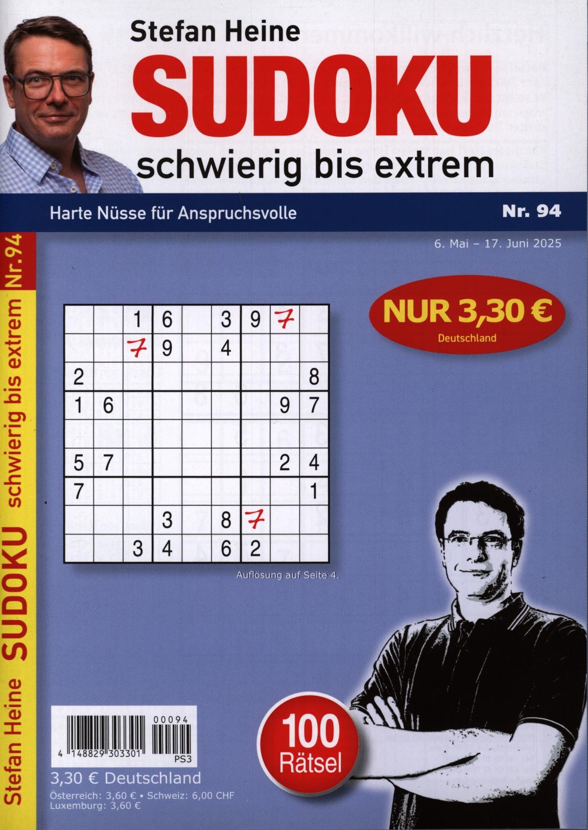 Sudoku schwierig bis extrem 94/2025