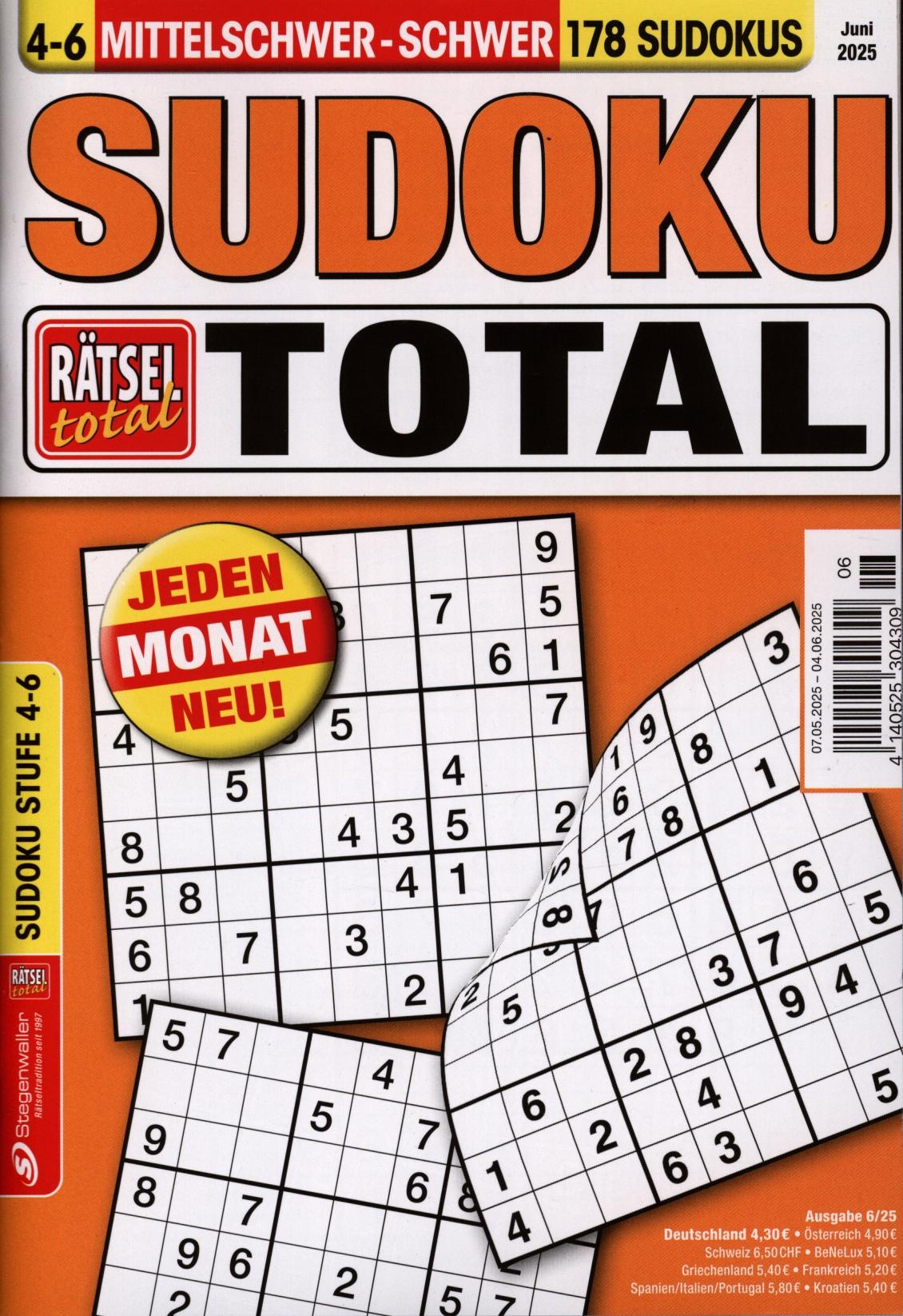 Rätsel tot.SudokuTotal4-6 6/2025