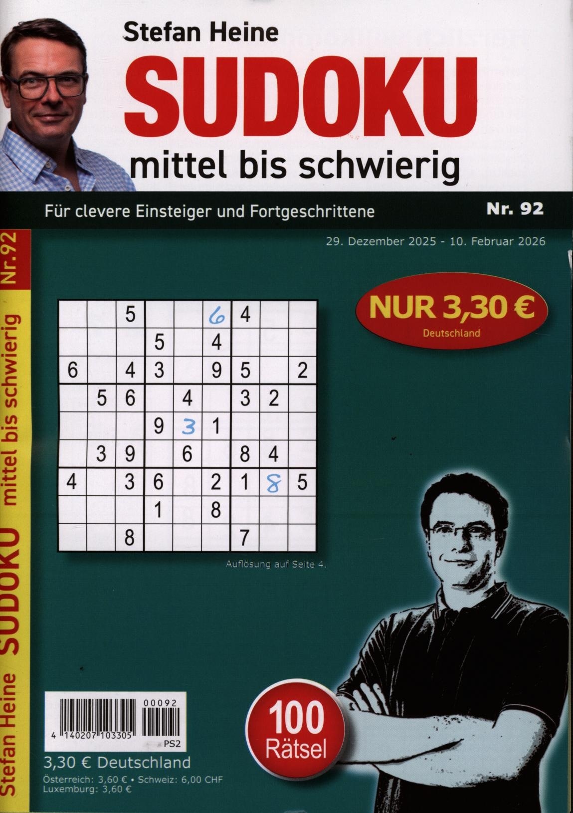 Sudoku mittel bis schwierig 92/2026
