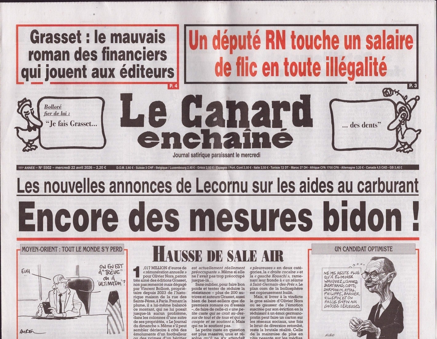 Le Canard enchaîné 5502/2026