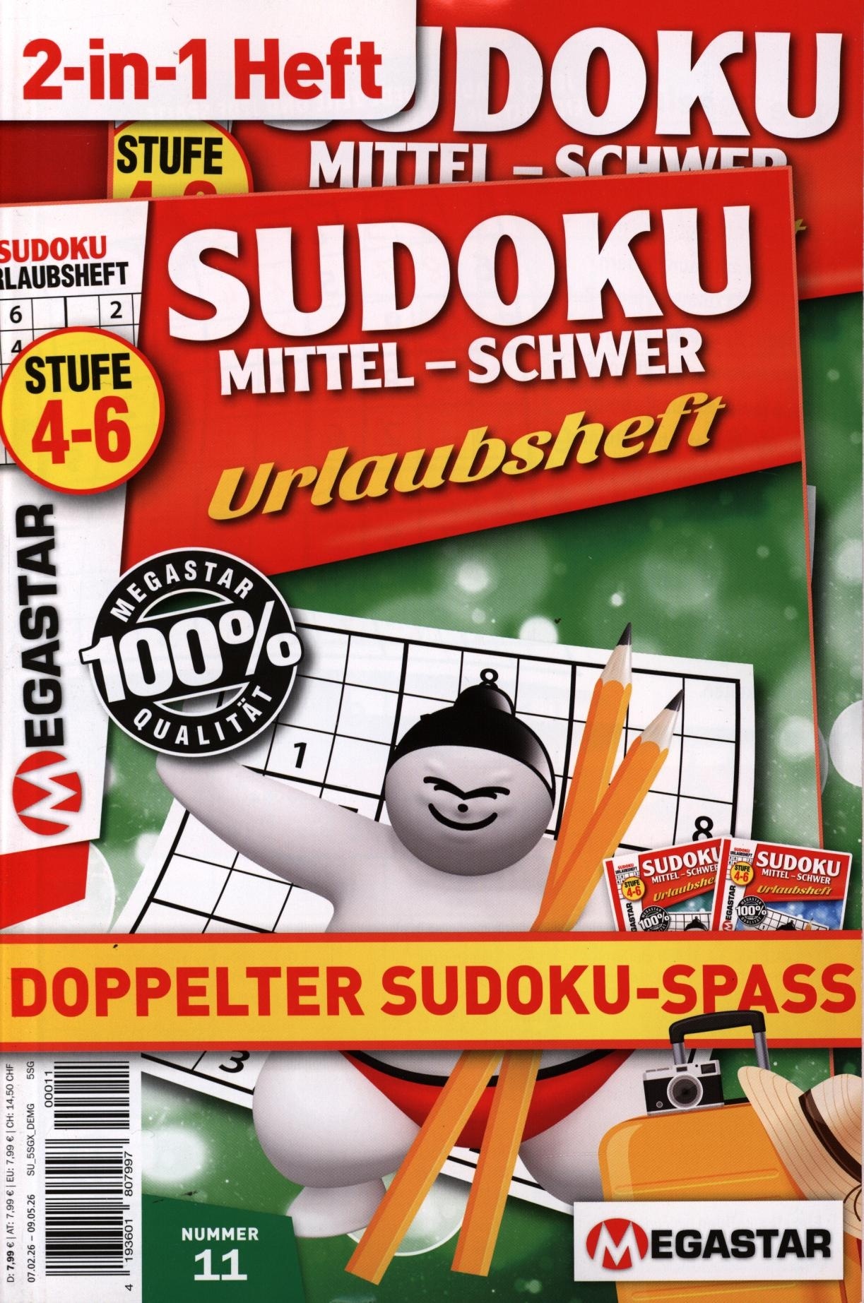 Sudoku mittel bis schwer Urlau 11/2026