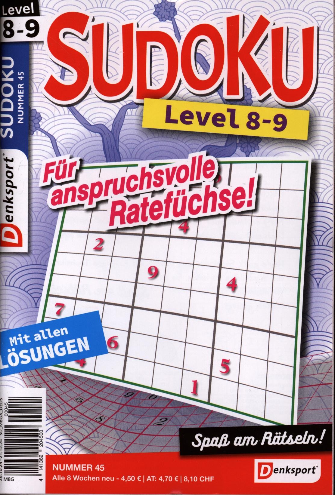 Denksport Sudoku Level 8-9 45/2024