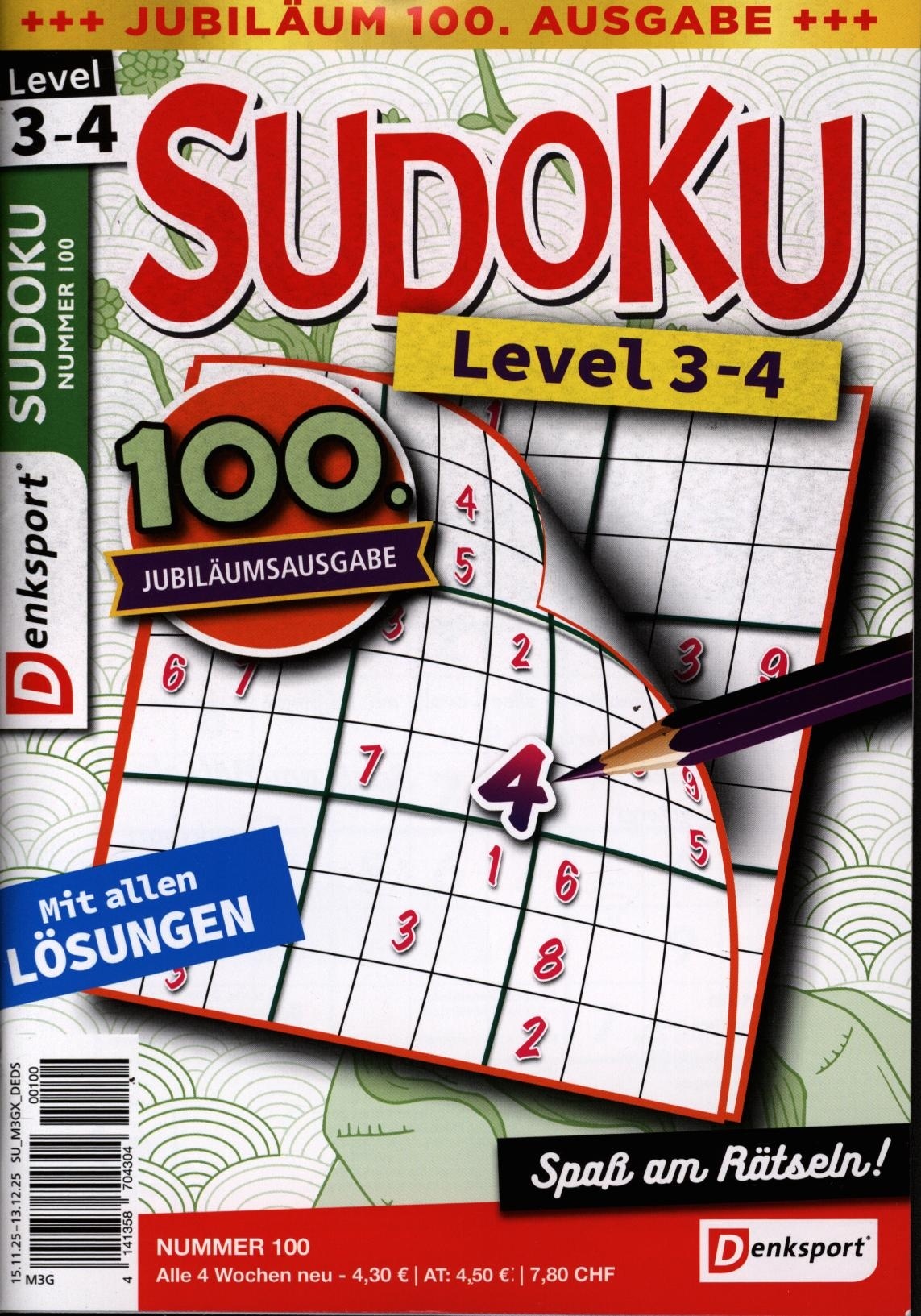 Denksport Sudoku Level 3-4 100/2025