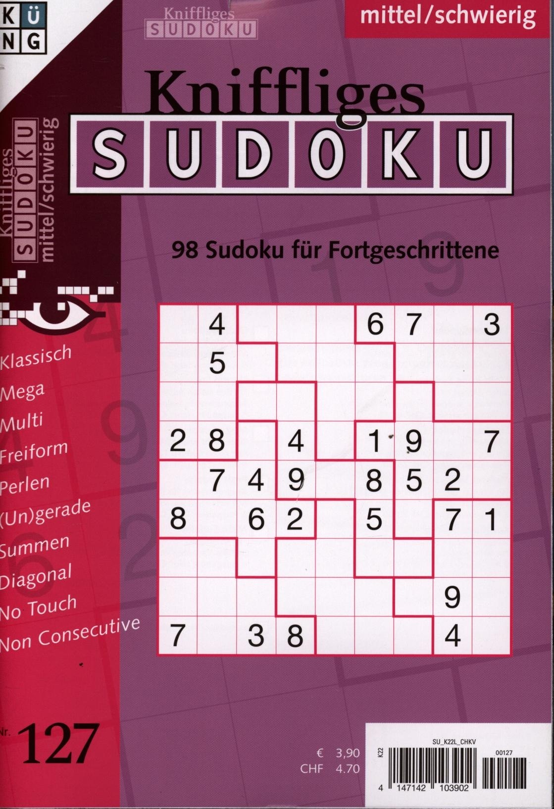 Kniffliges Sudoku 127/2025
