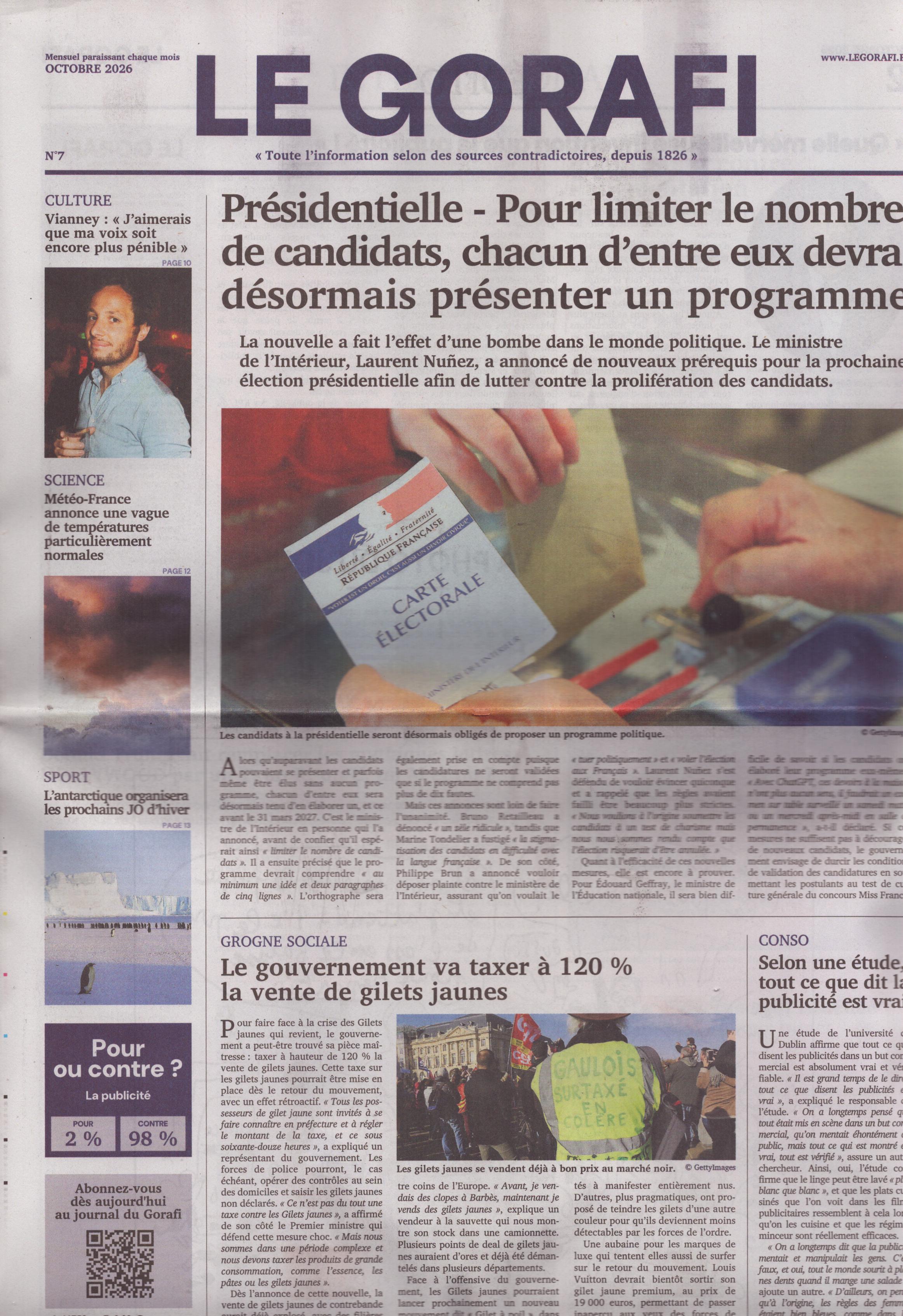 LE JOURNAL DU GORAFI 7/2026