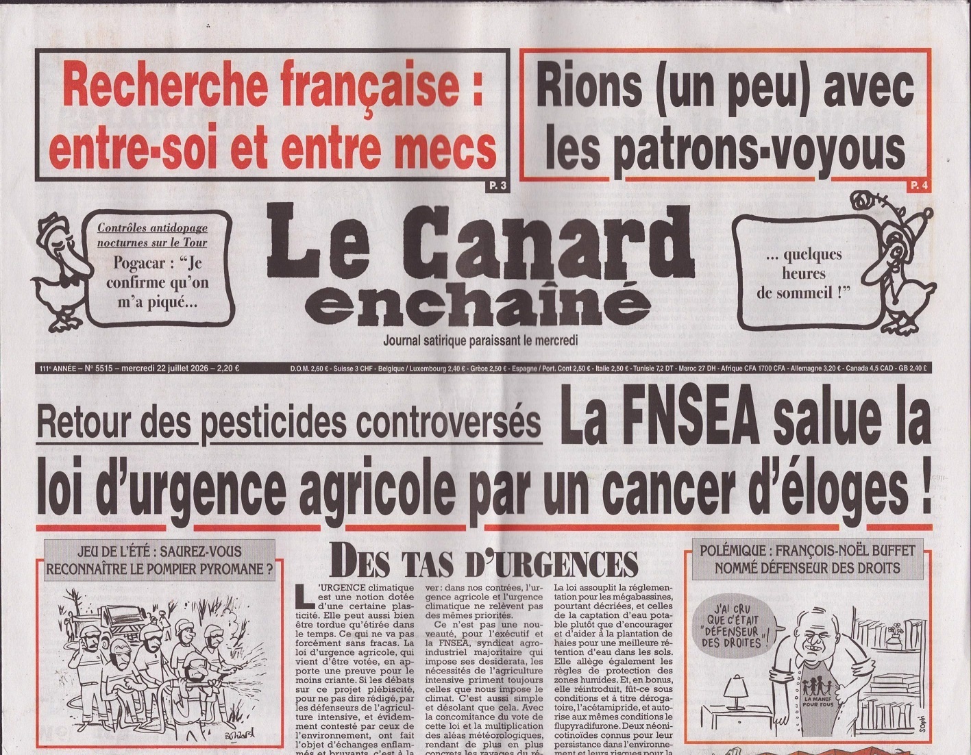 Le Canard enchaîné 5515/2026