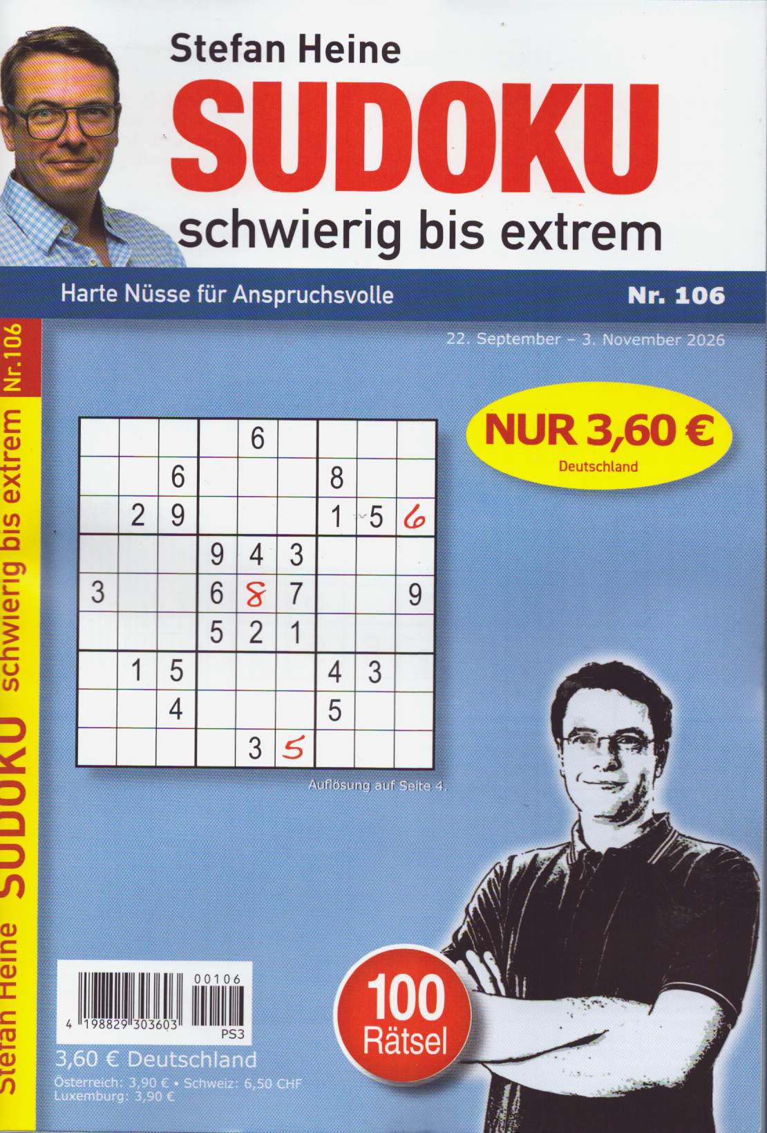 Sudoku schwierig bis extrem 106/2026