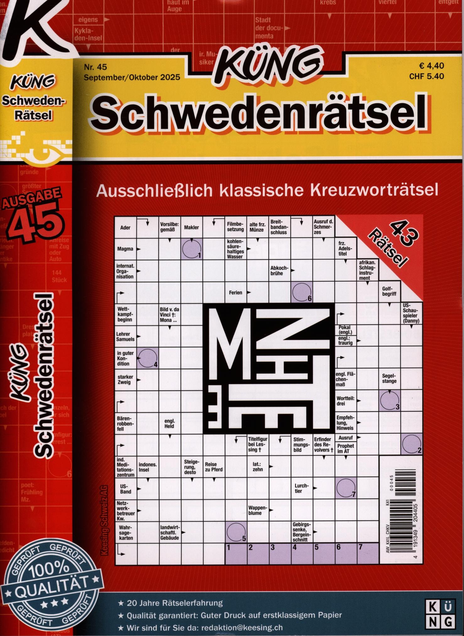Küng Schwedenrätsel 45/2025