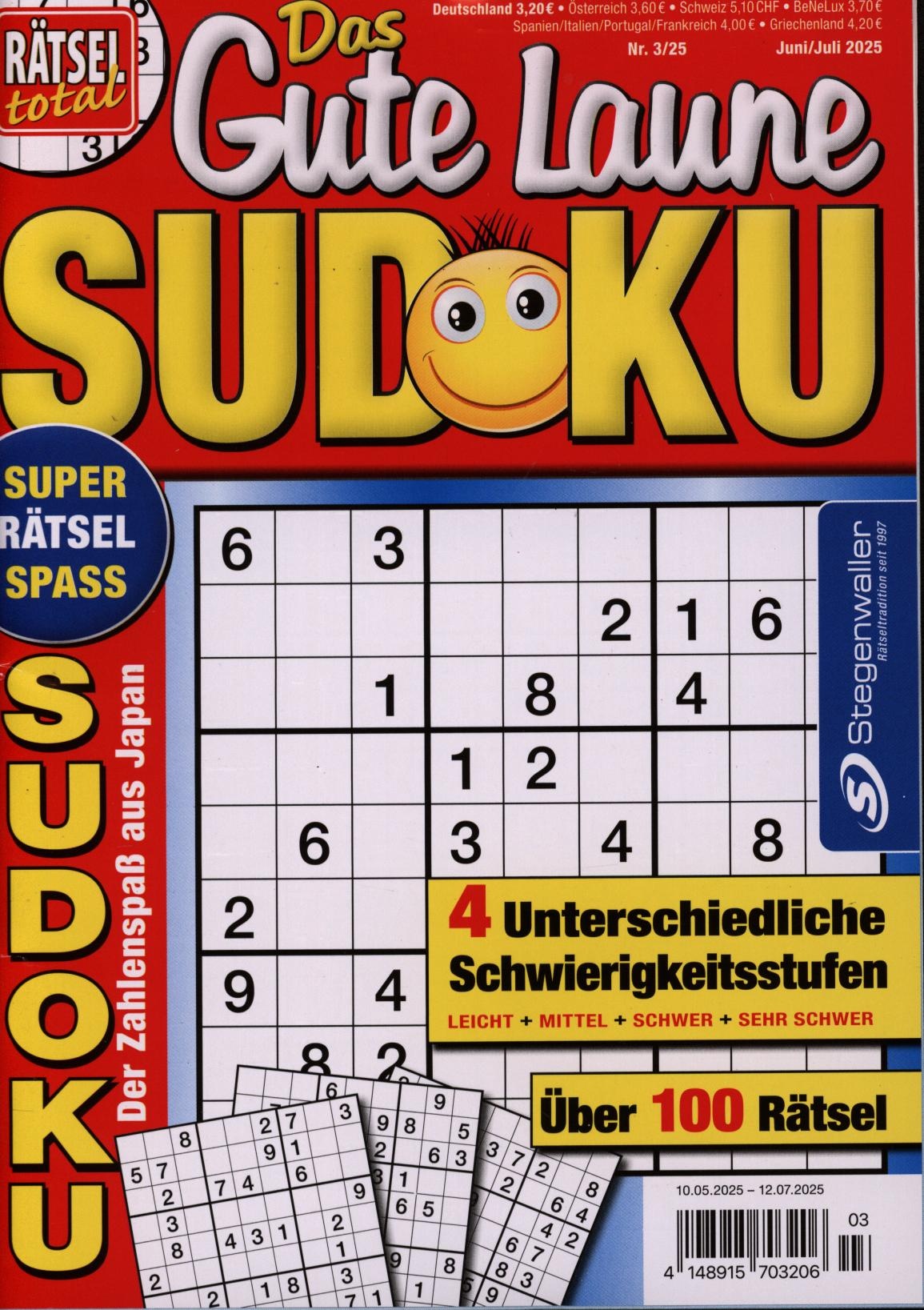Rätsel total Das Gute Laune Sudoku 3/2025