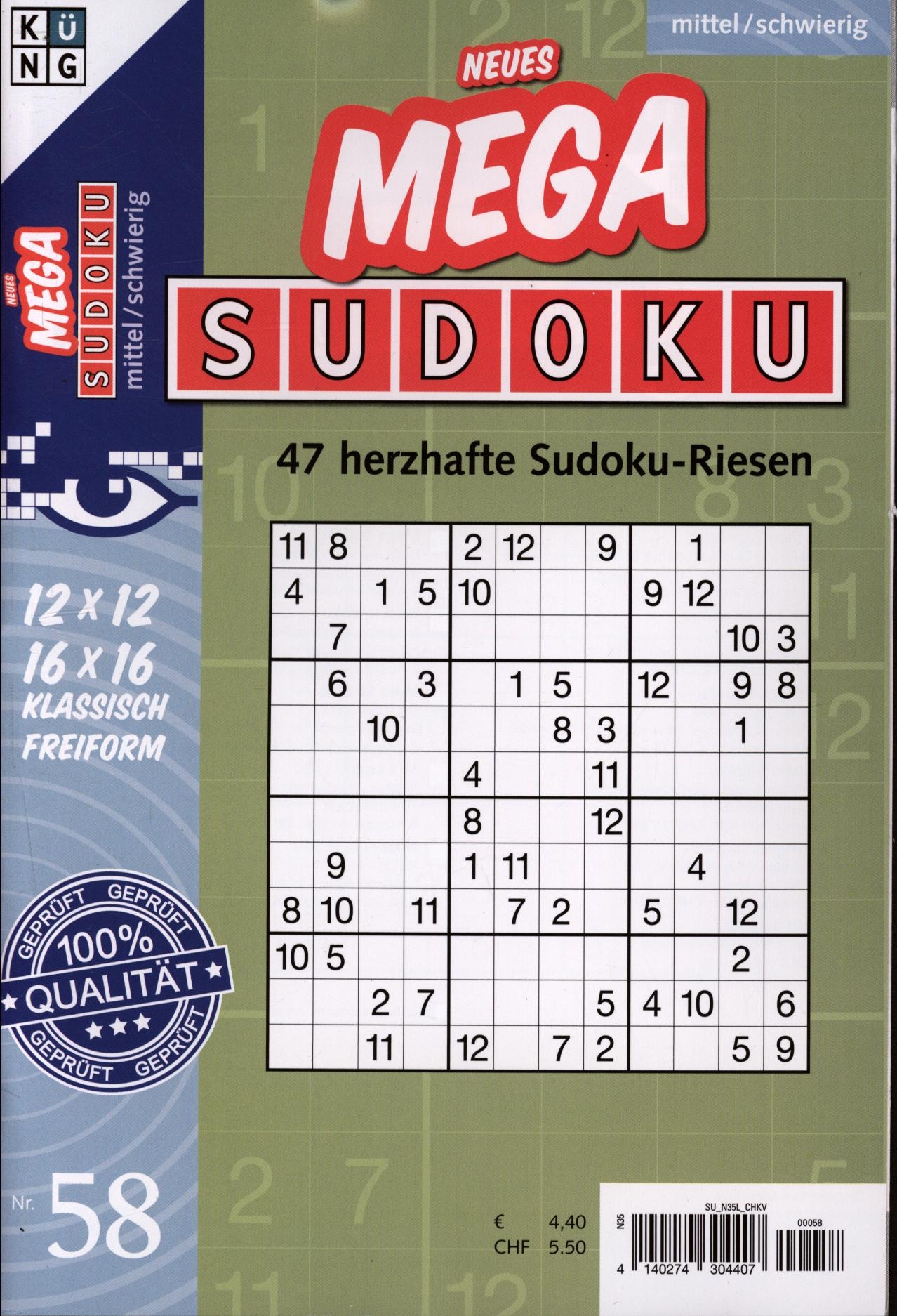 Neues Mega Sudoku 58/2025