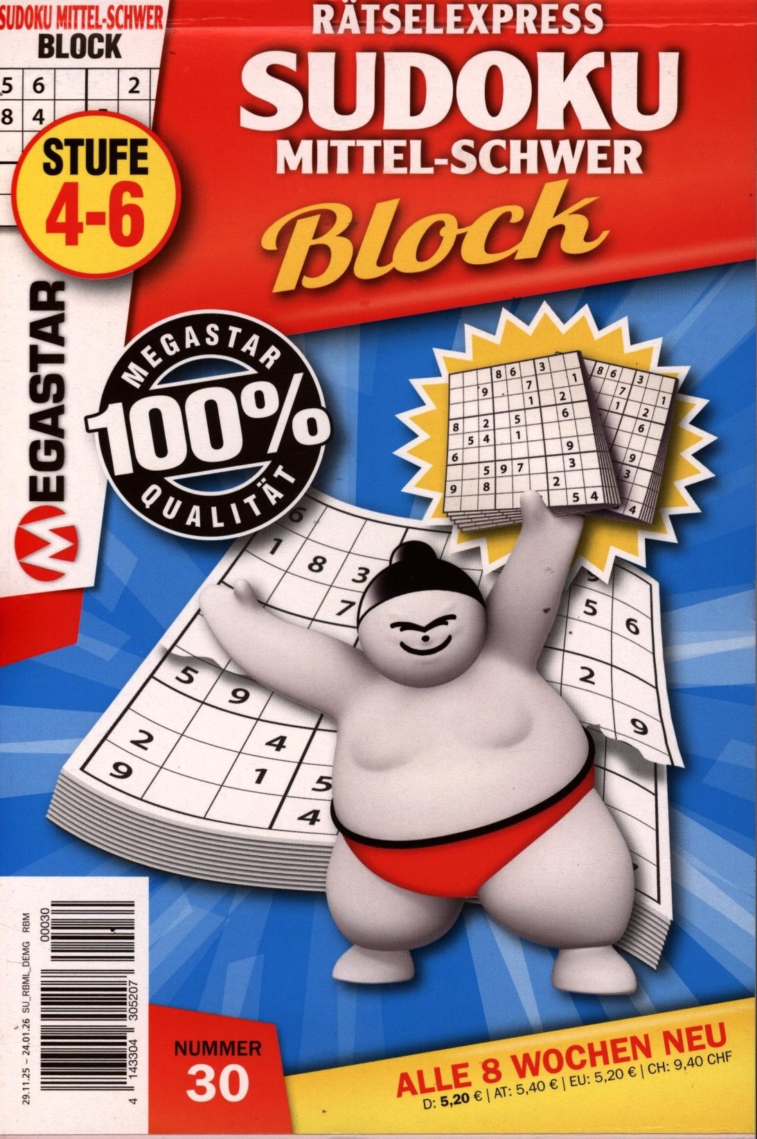 Sudoku Block mittel-schw. 30/2025