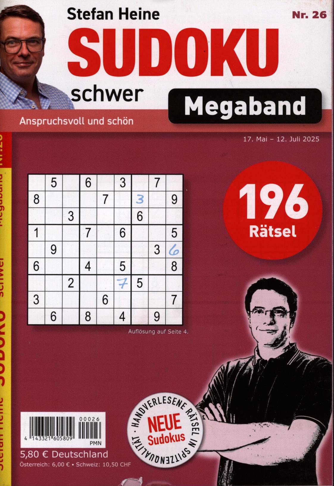 Sudoku schwer MEGABAND 26/2025