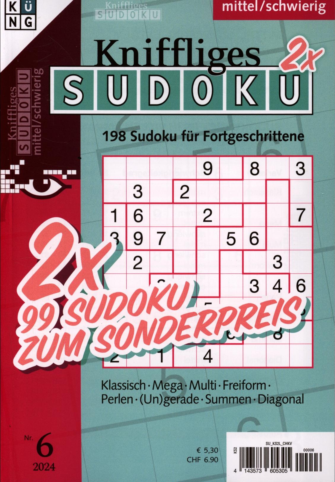 Kniffliges Sudoku 2 x 6/2024