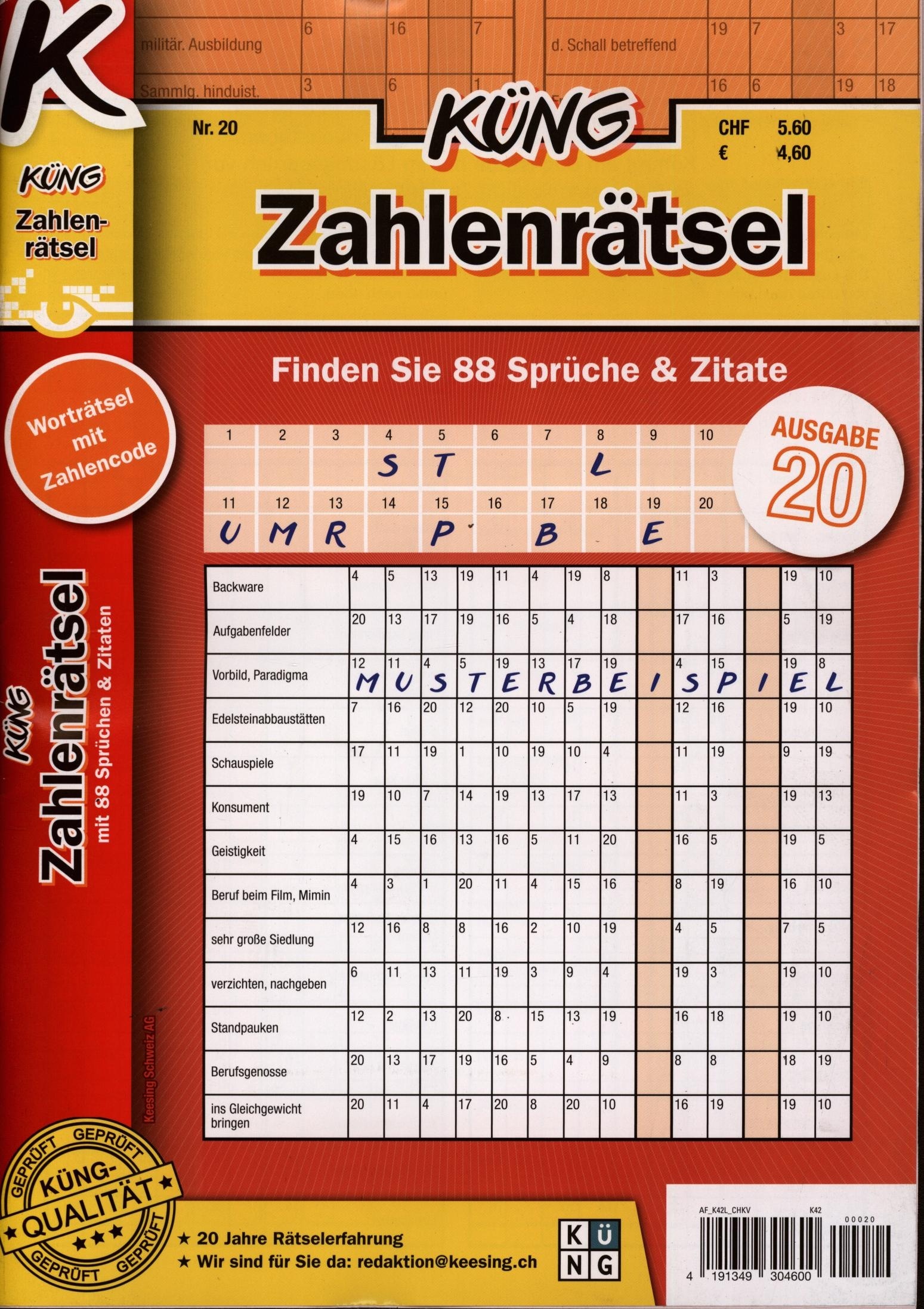 Küng Zahlenrätsel 20/2026