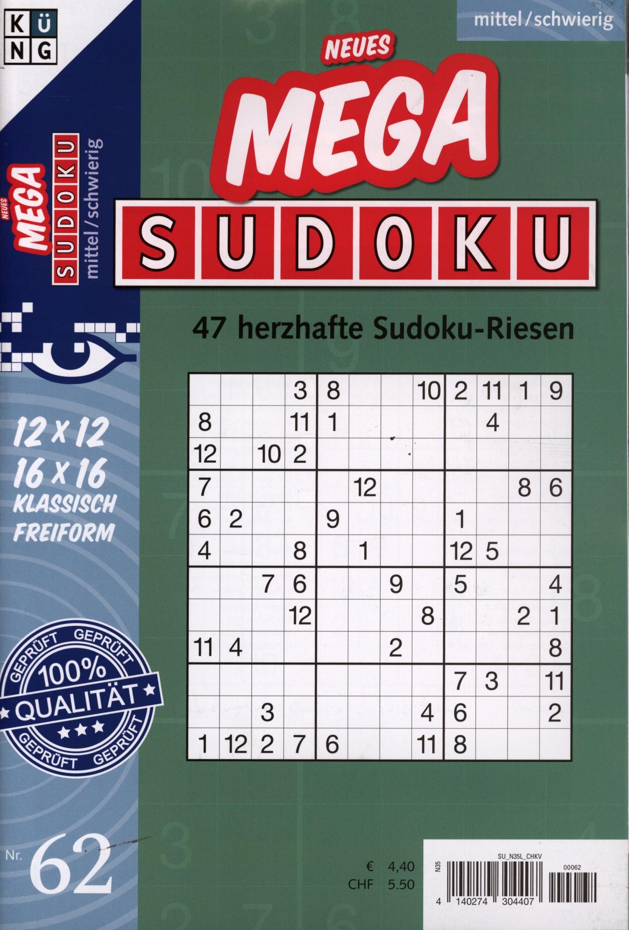 Neues Mega Sudoku 62/2025