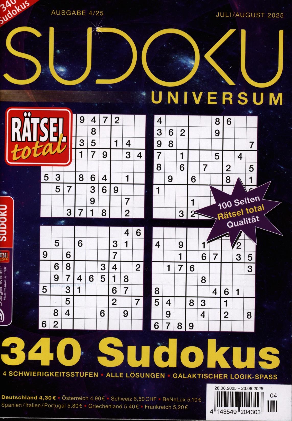 Rätsel total – Sudoku Universum 4/2025