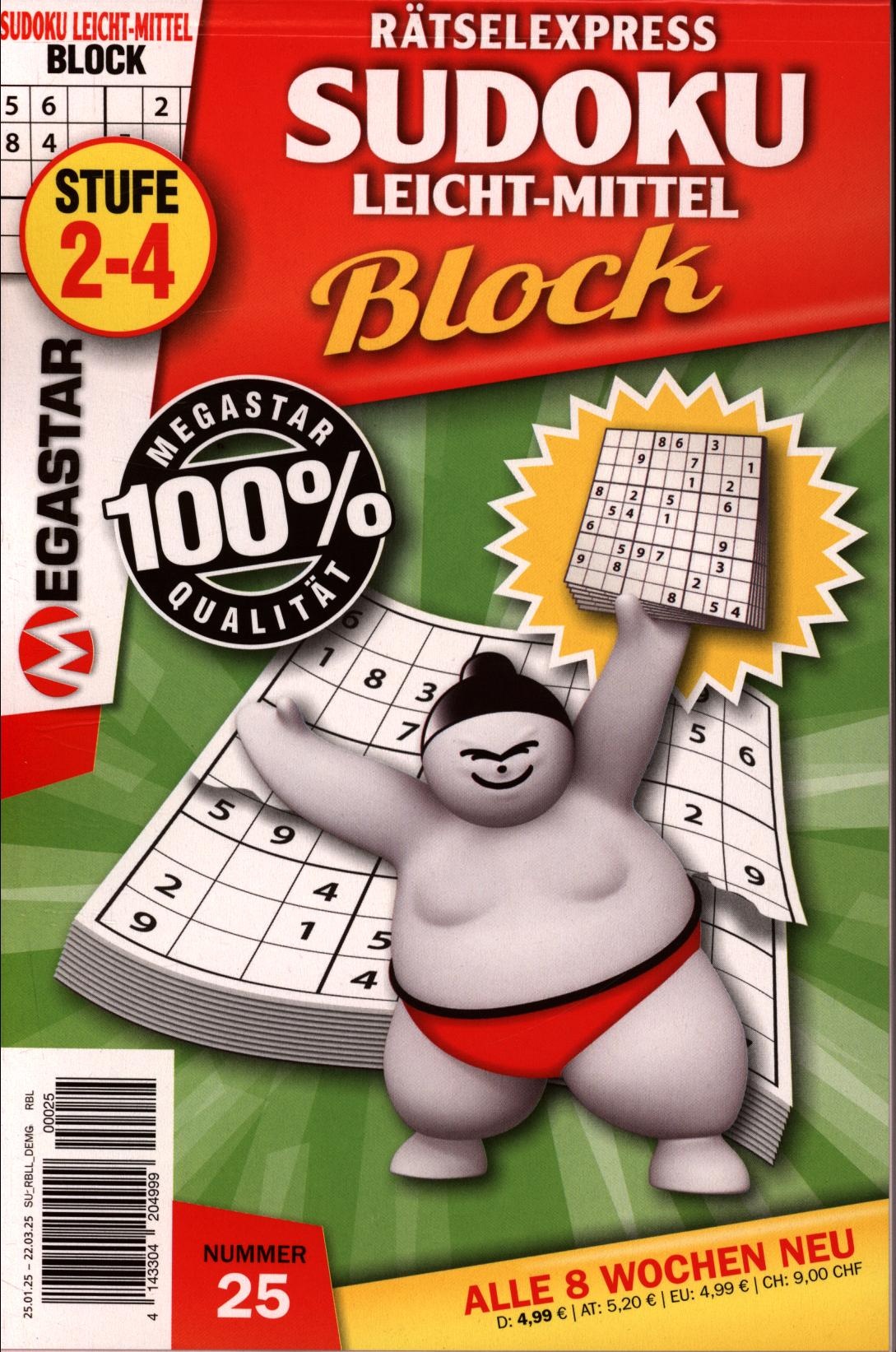 Sudoku Block leicht-mitt. 25/2025